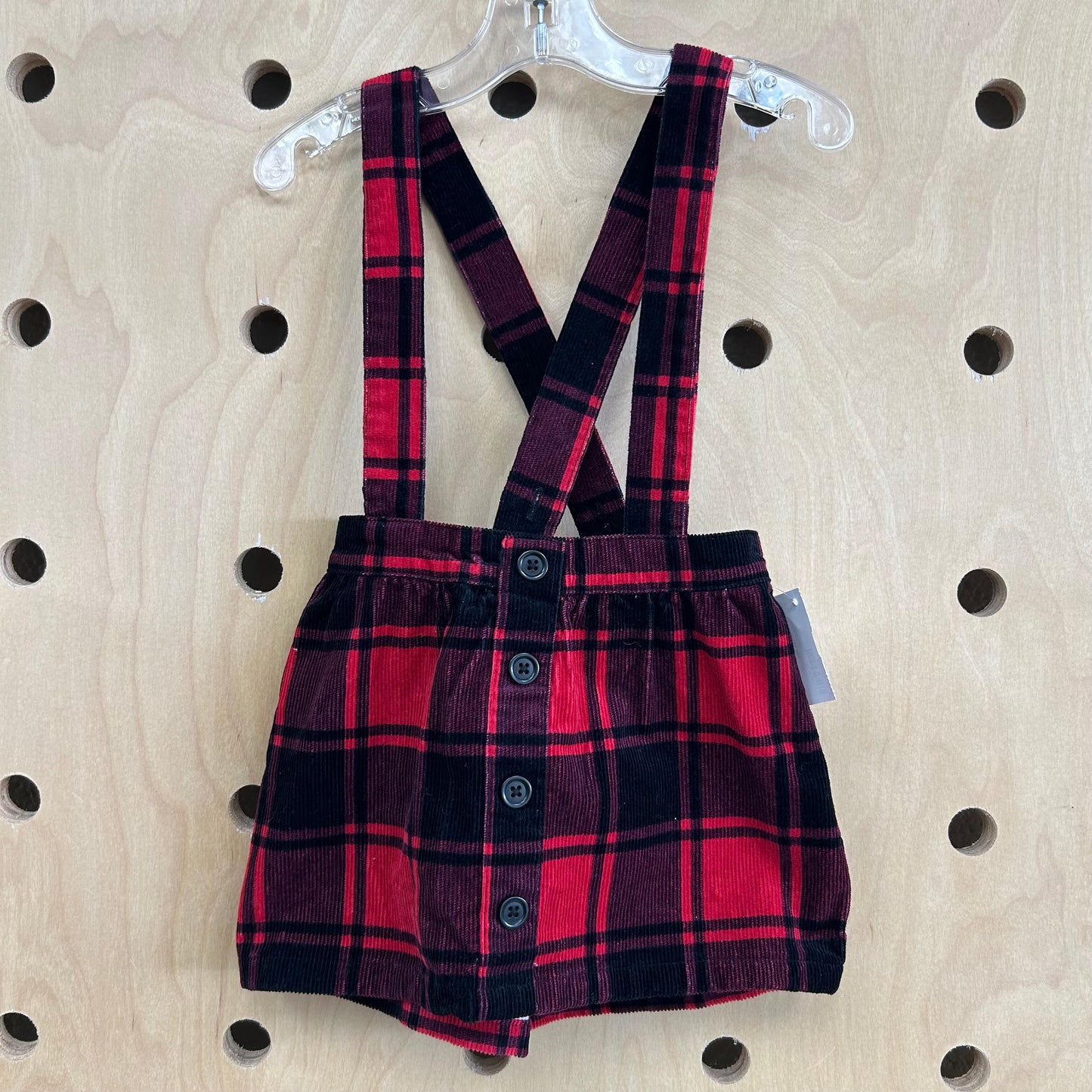 Red & Black Suspender Skirt