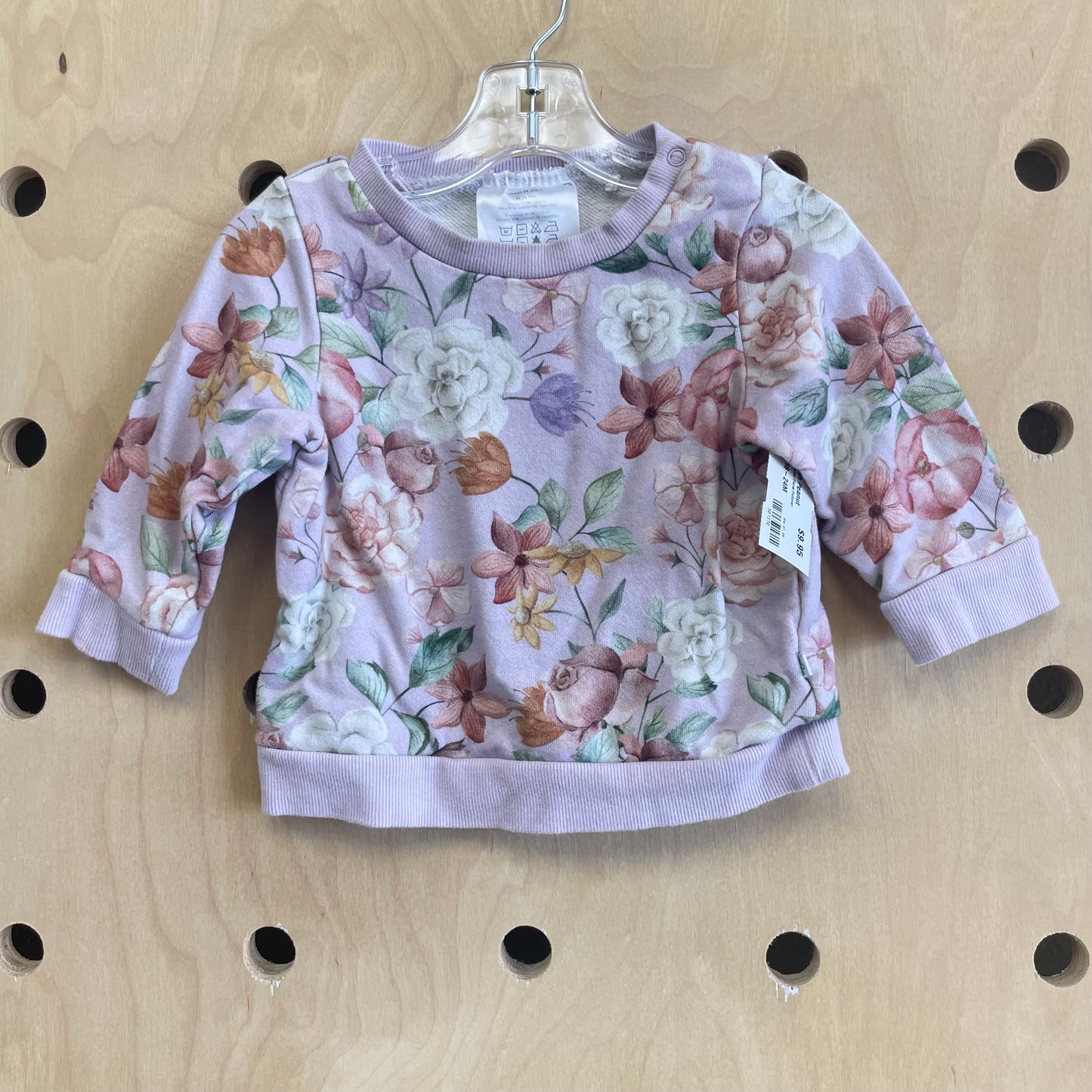 Lavender Floral Pullover