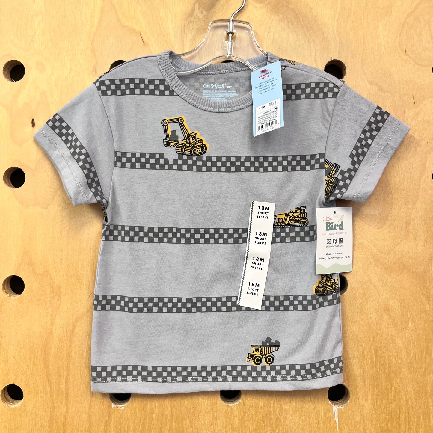 Grey Checkered Digger Tee NEW!