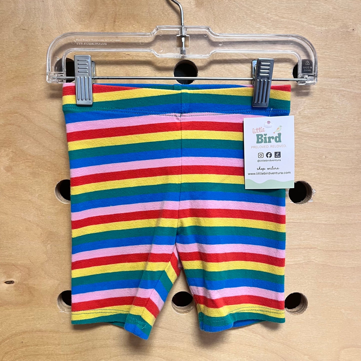 Rainbow Striped Bike Shorts