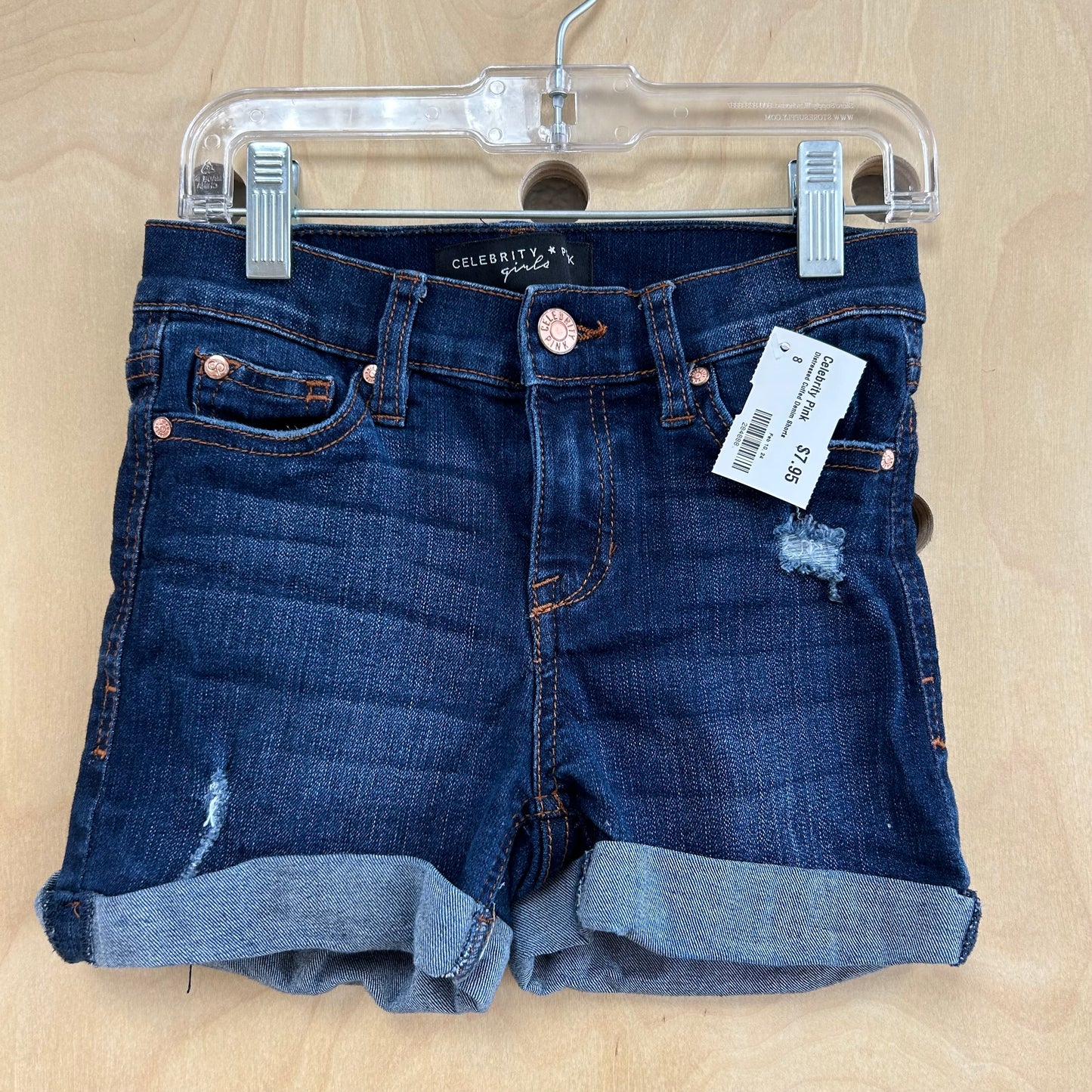 Distressed Cuffed Denim Shorts