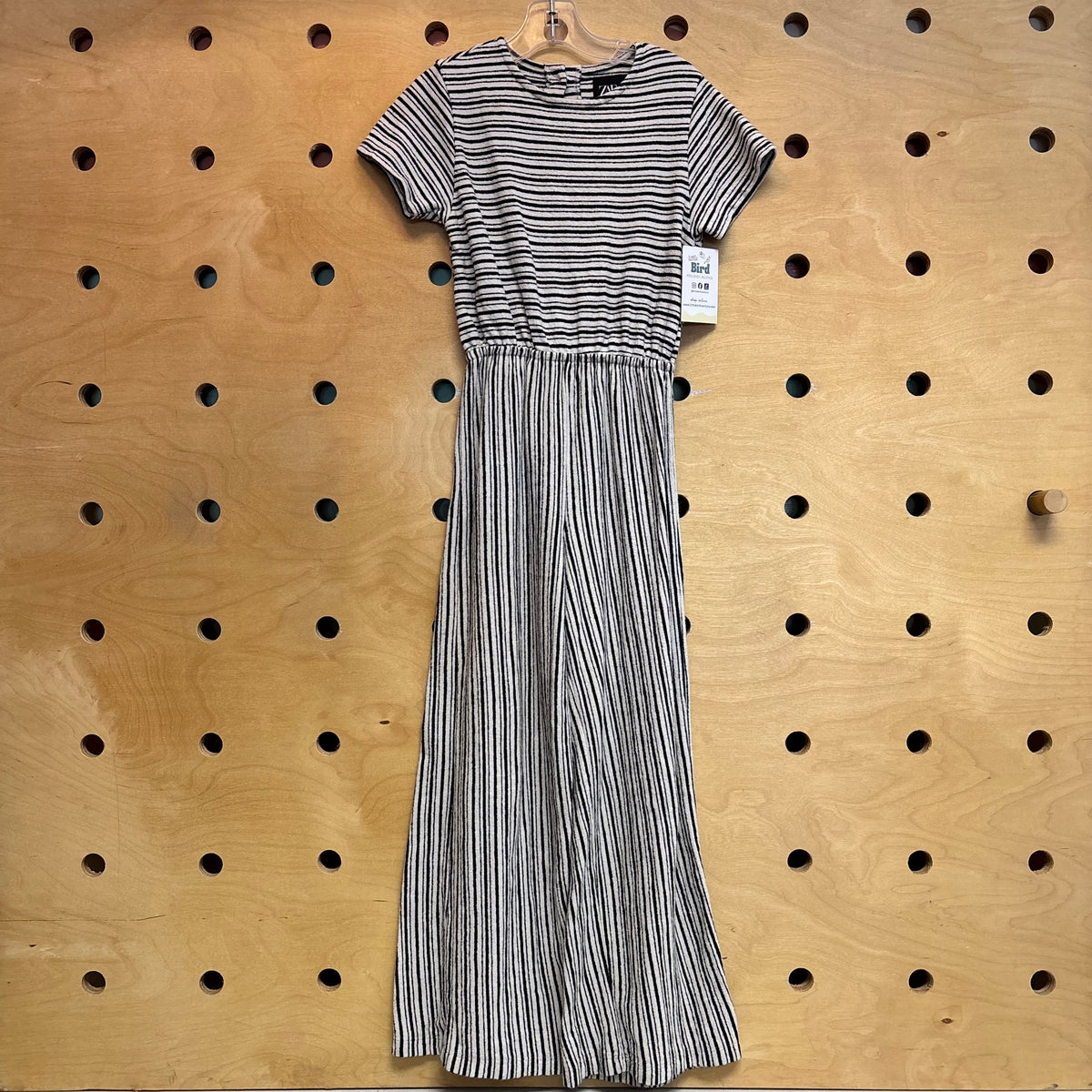 Black/White Striped Jumpsuit