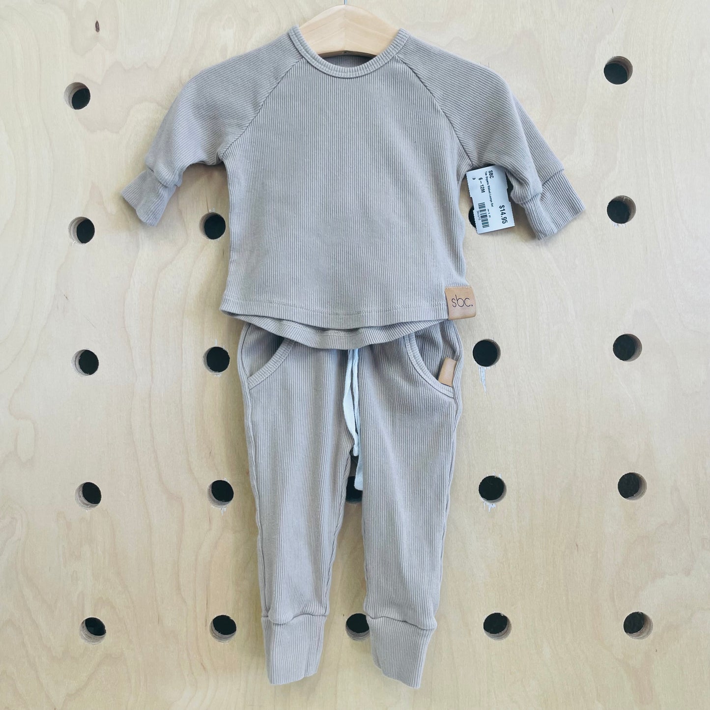 Tan Organic Ribbed Lounge Set