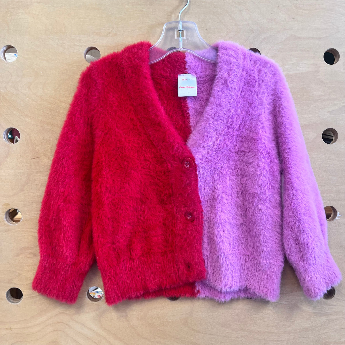 Red/Pink Fuzzy Cardigan