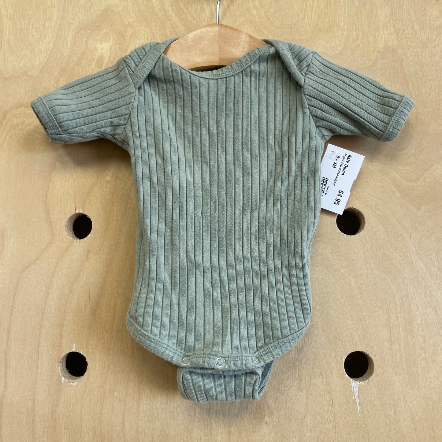 Organic Sage Ribbed Bodysuit