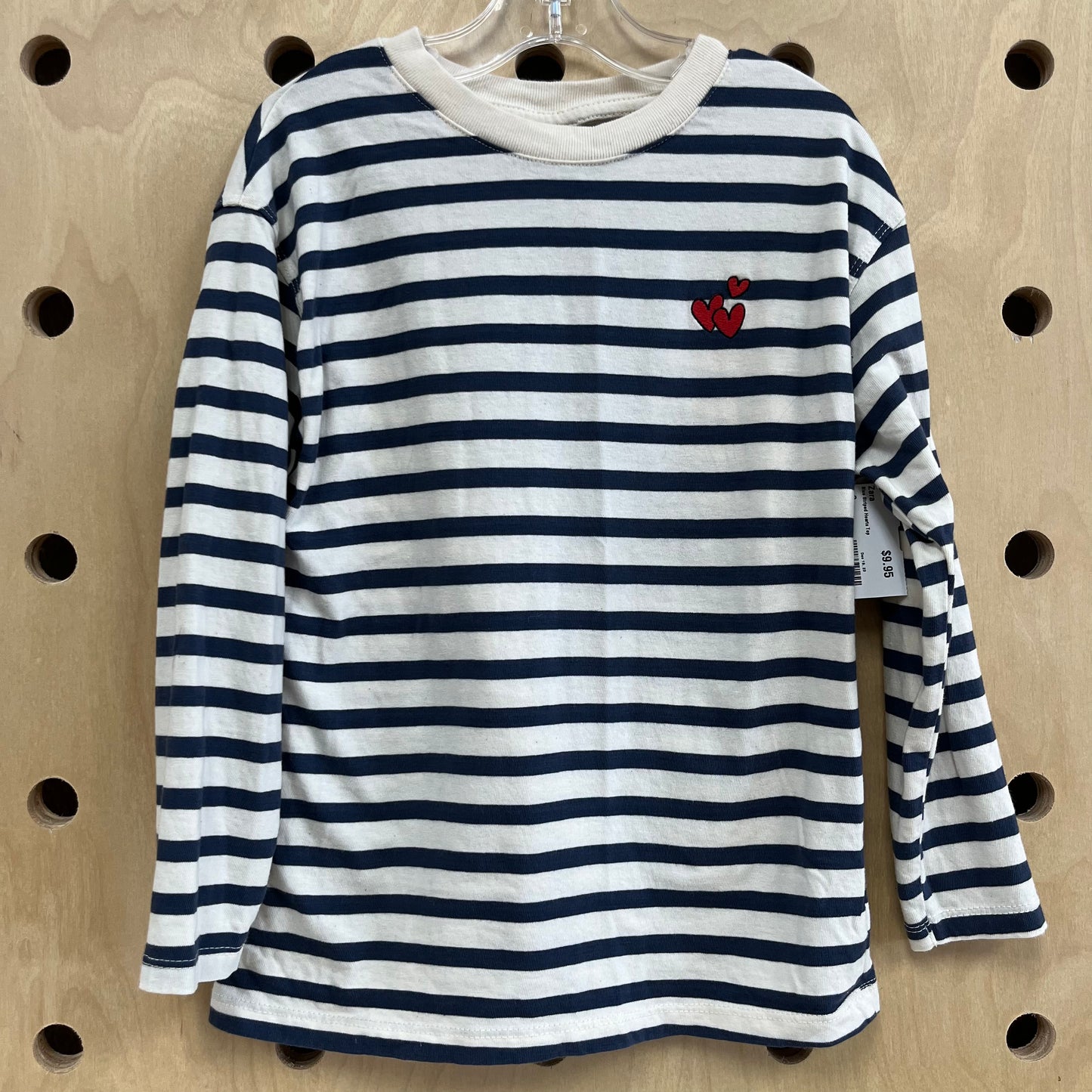 Blue Striped Hearts Top