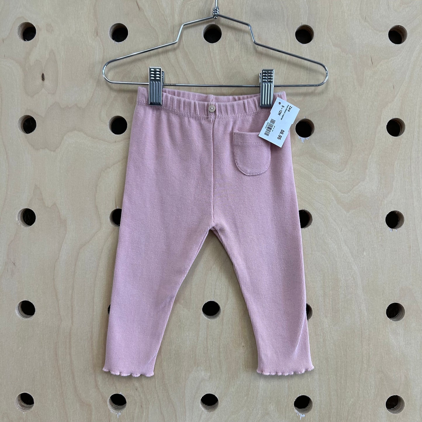 Pink Ribbed Leggings