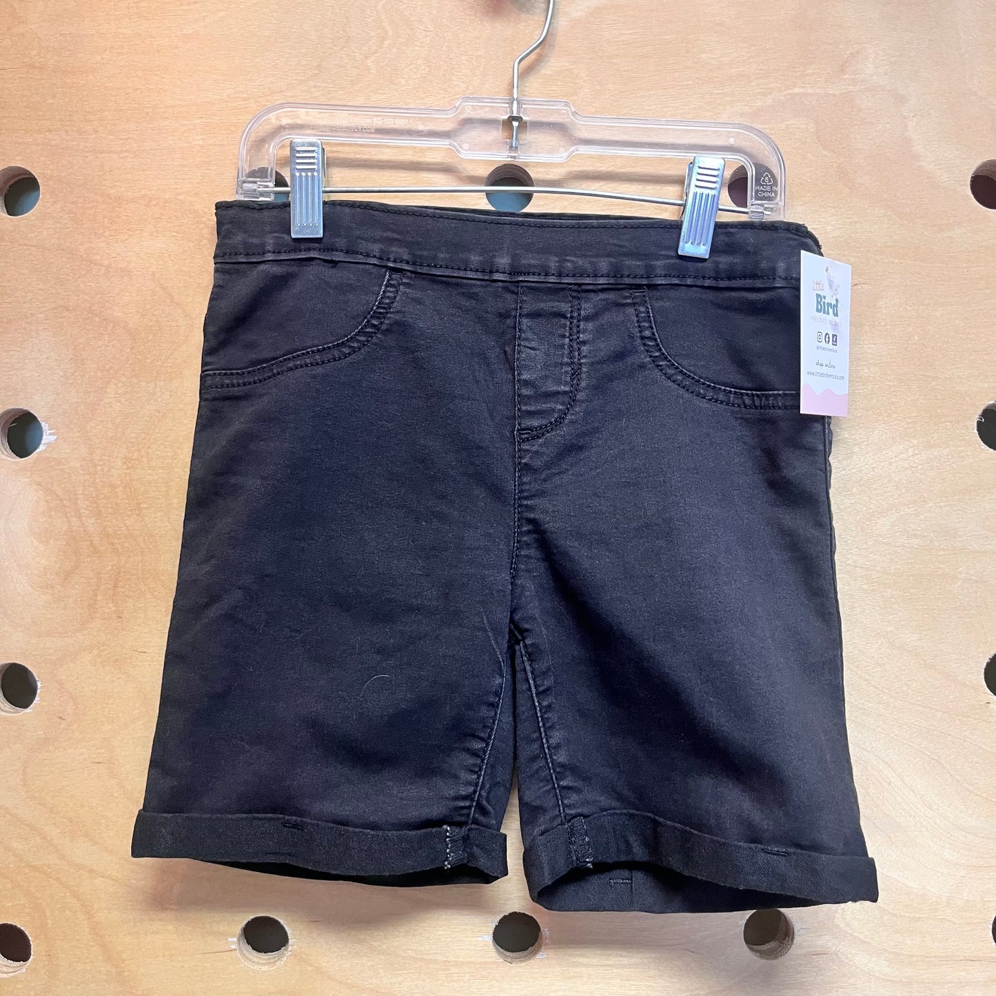 Black Soft Denim Shorts