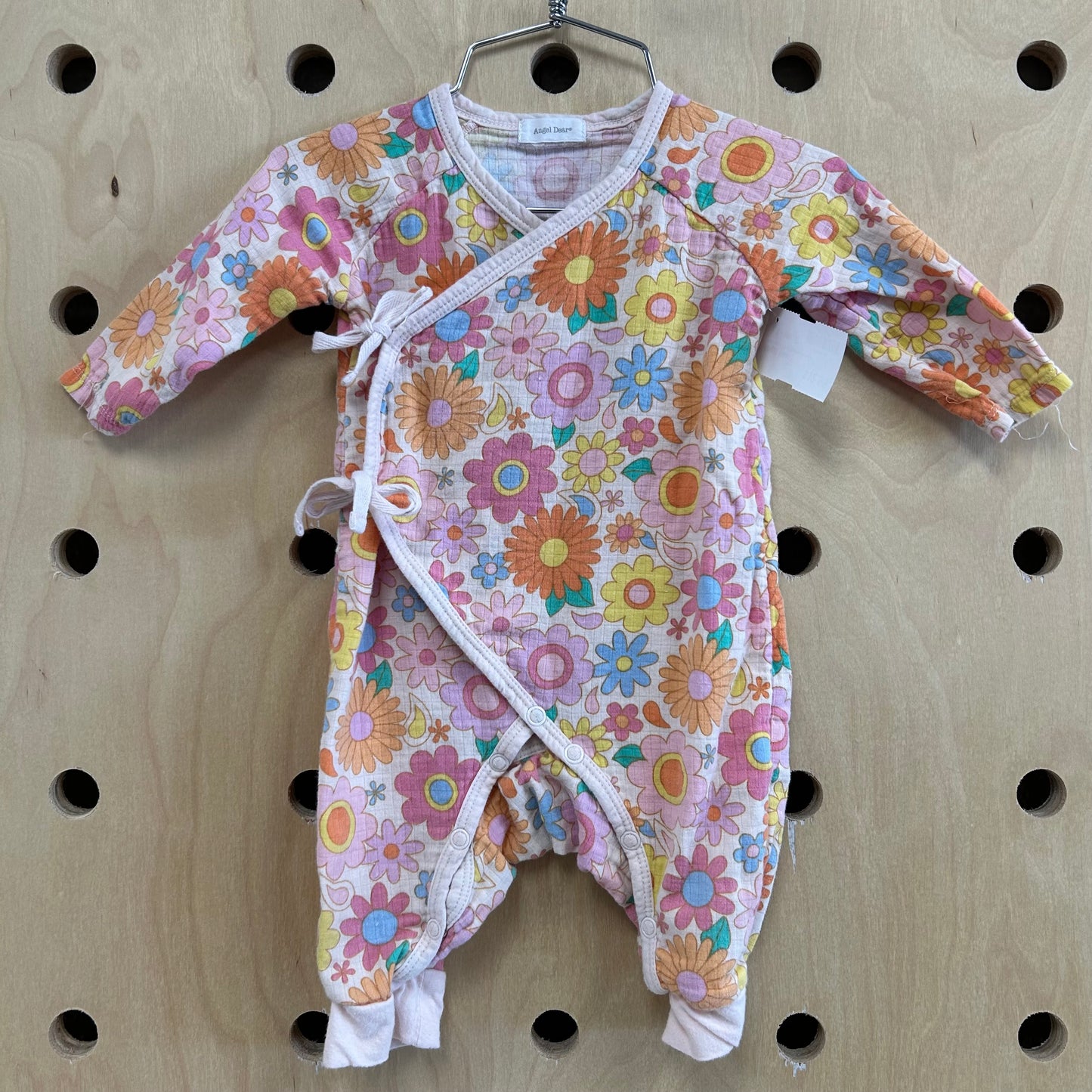 Pink Retro Floral Kimono Romper