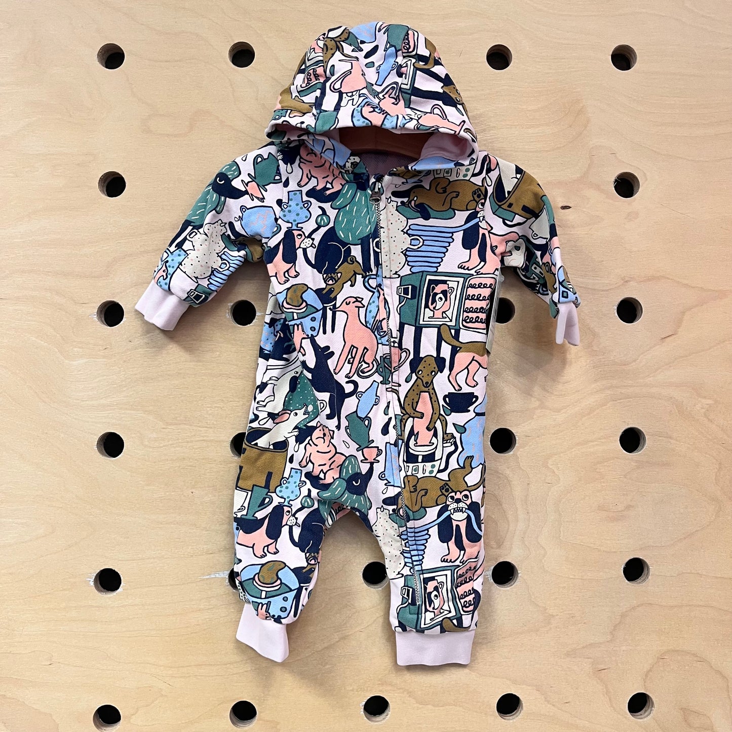 Pink/Colorful Dog Romper