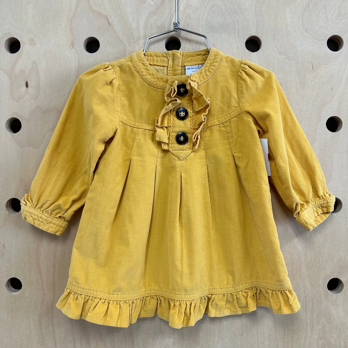 Yellow Cord LS Dress