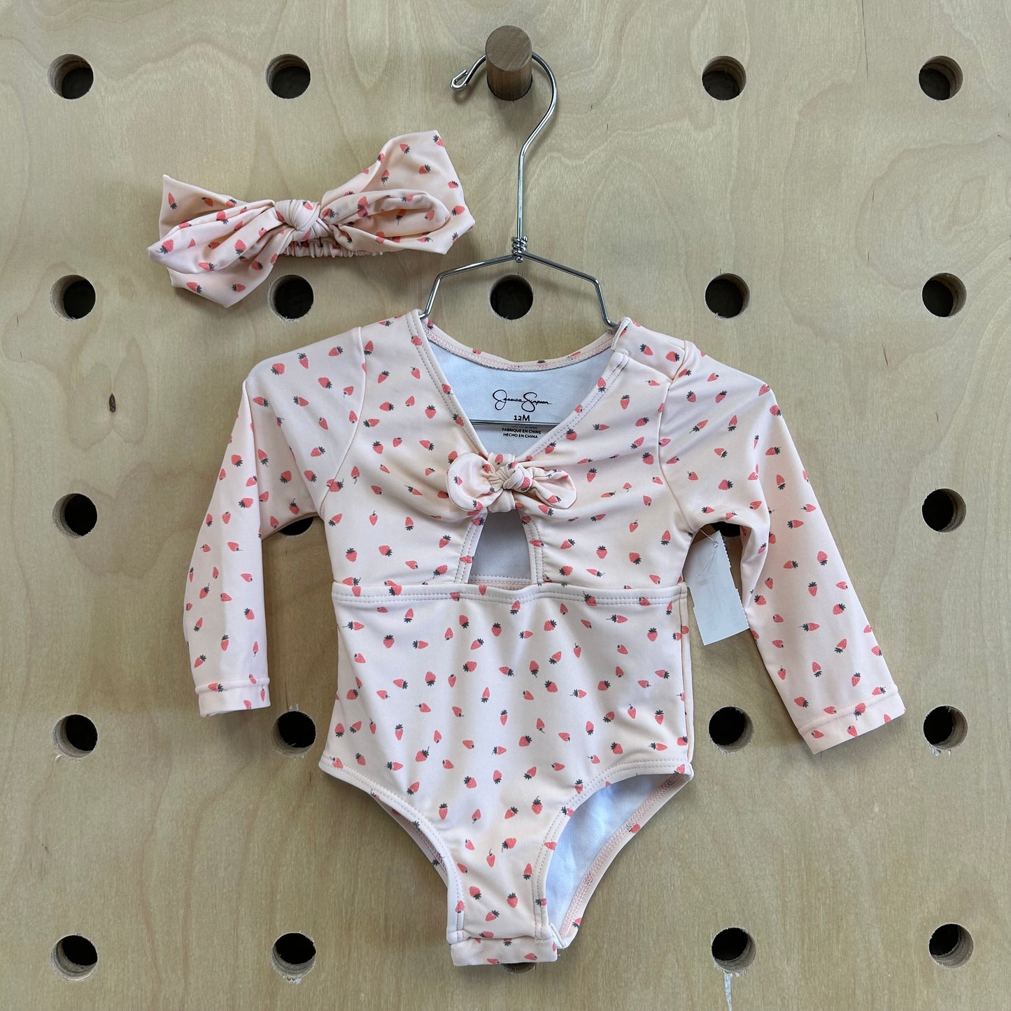Pink Starwberry Swimsuit & Headband