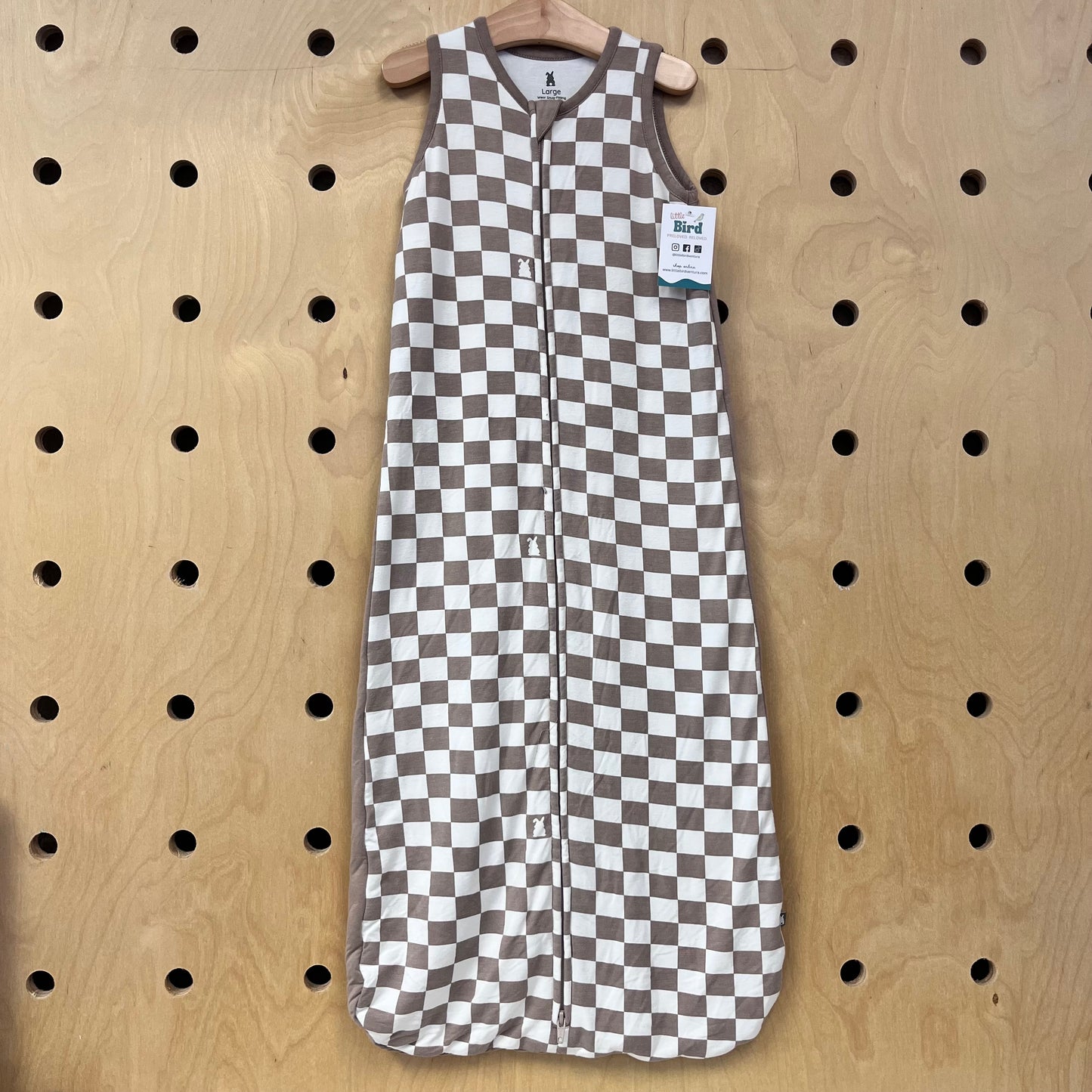 Earthy Brown Checkered Bamboo Sleep Bag