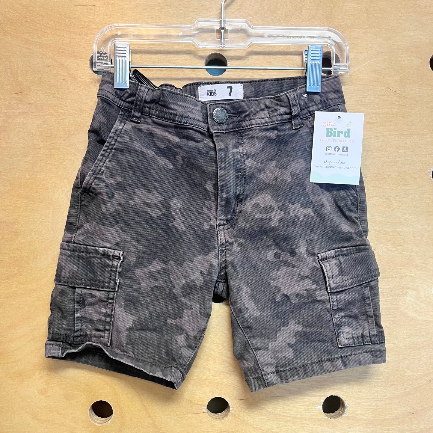 Grey Camo Cargo Shorts