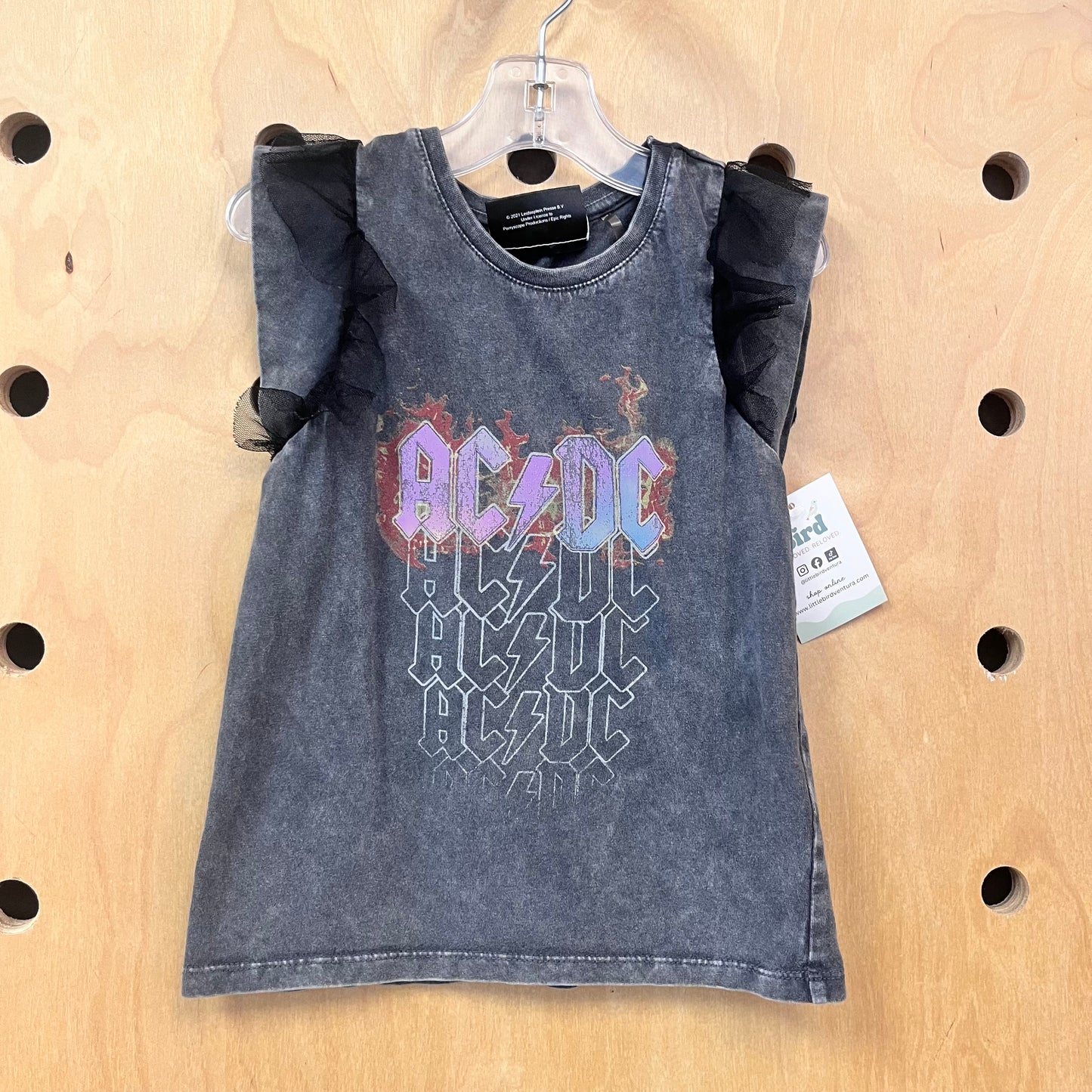 Grey Tulle Sleeve ACDC Tee
