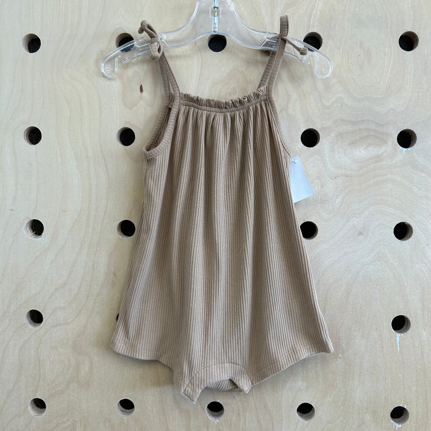 Tan Ribbed Romper