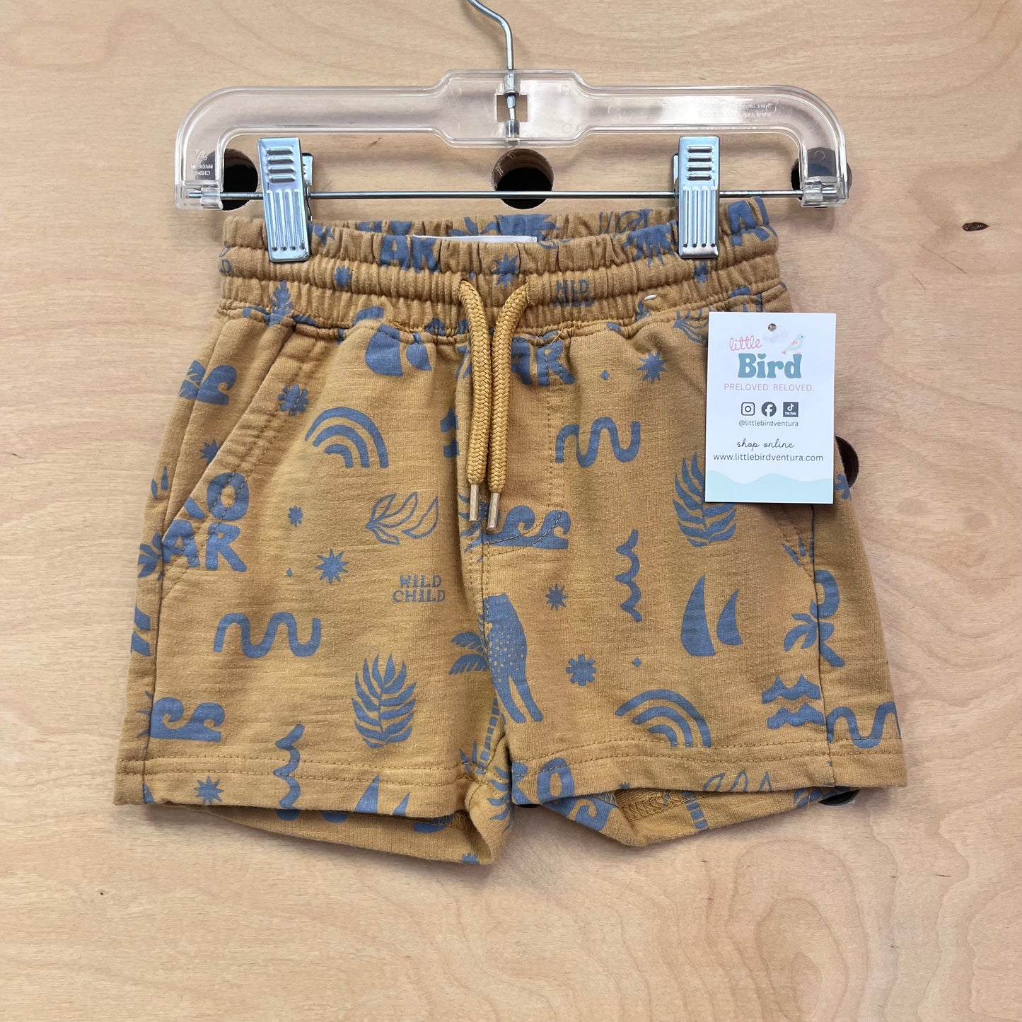 Tan/Blue Wild Child Shorts