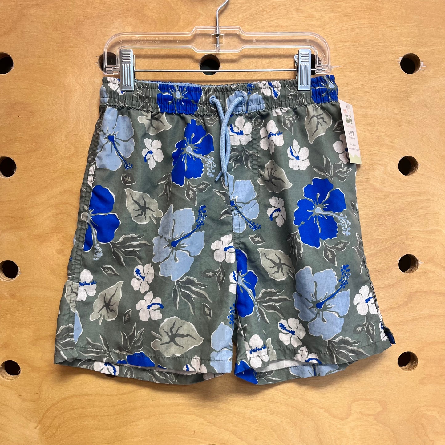 Green/Blue Hibiscus Swim Trunks