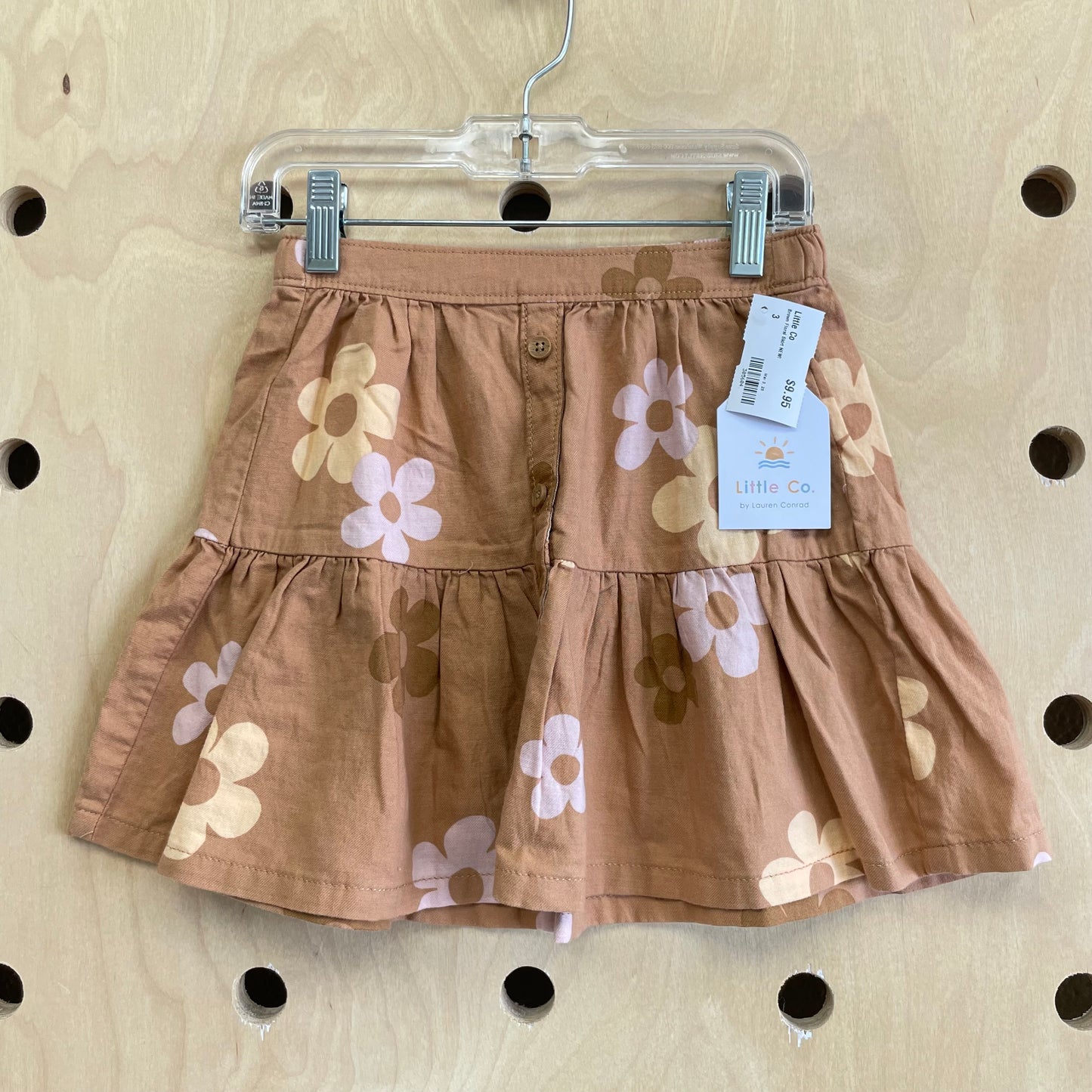 Brown Floral Skirt NEW!