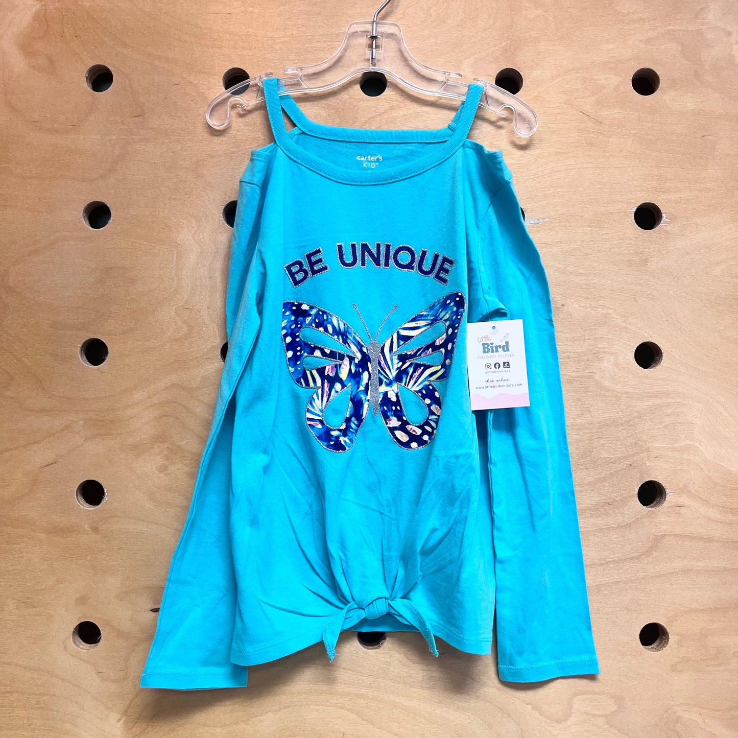 Blue 'Be Unique' Butterfly LS NEW!!