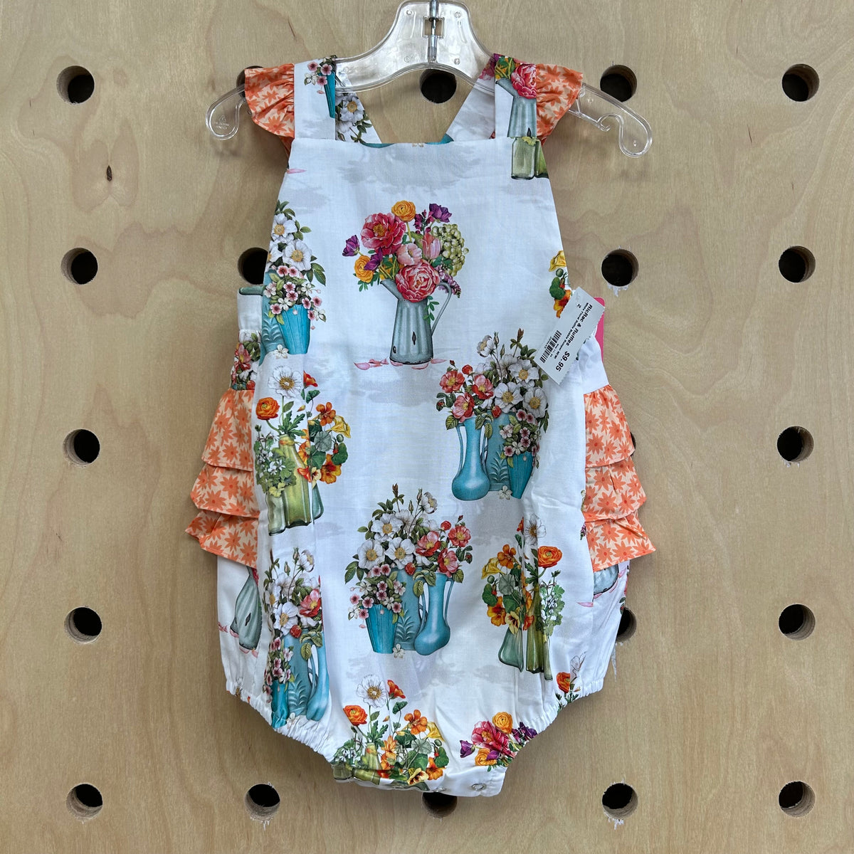 White Floral Ruffle Bubble Romper NEW!
