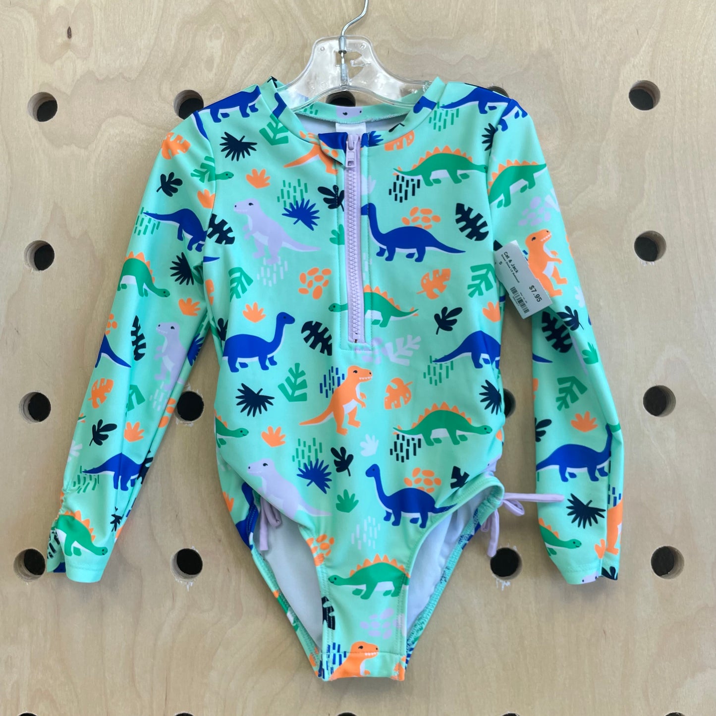 Green Dinos LS Swimsuit