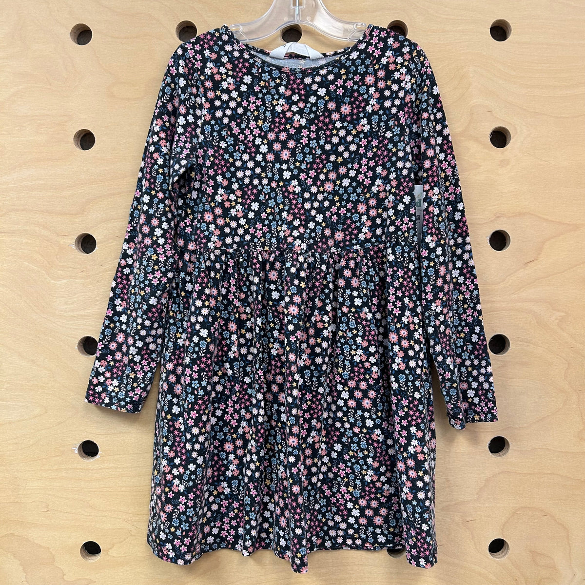 Black Floral LS Dress
