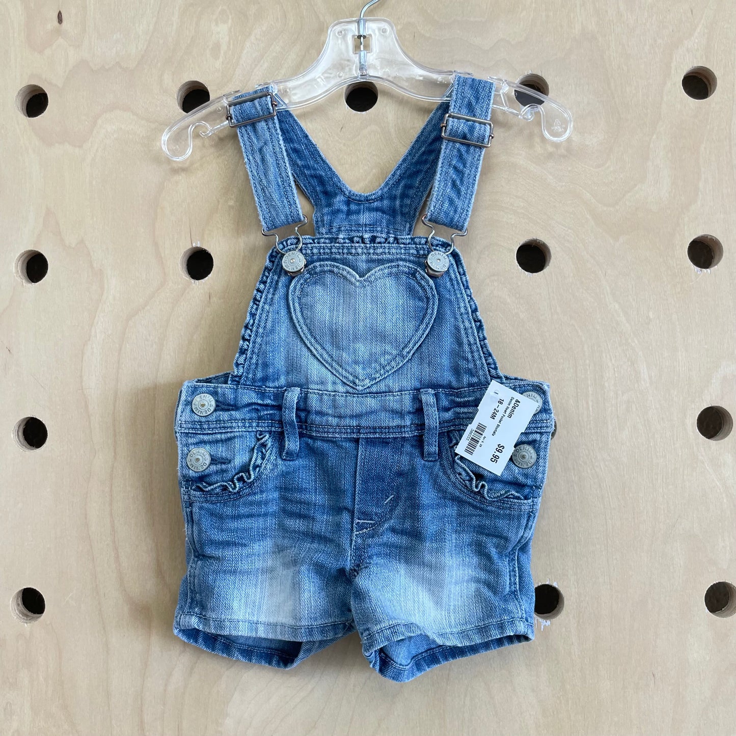 Denim Heart Pocket Shortalls