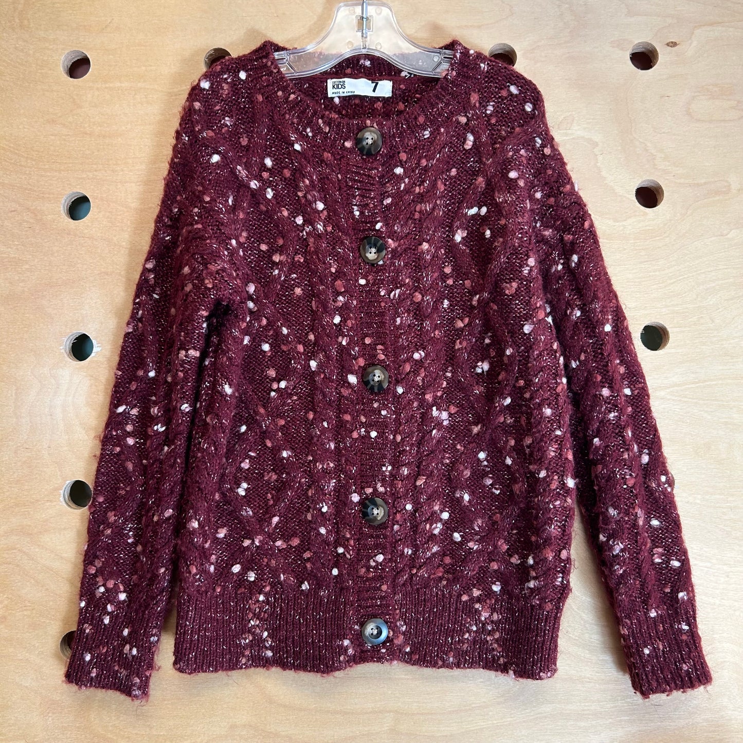 Maroon Speckled Knit Sweater
