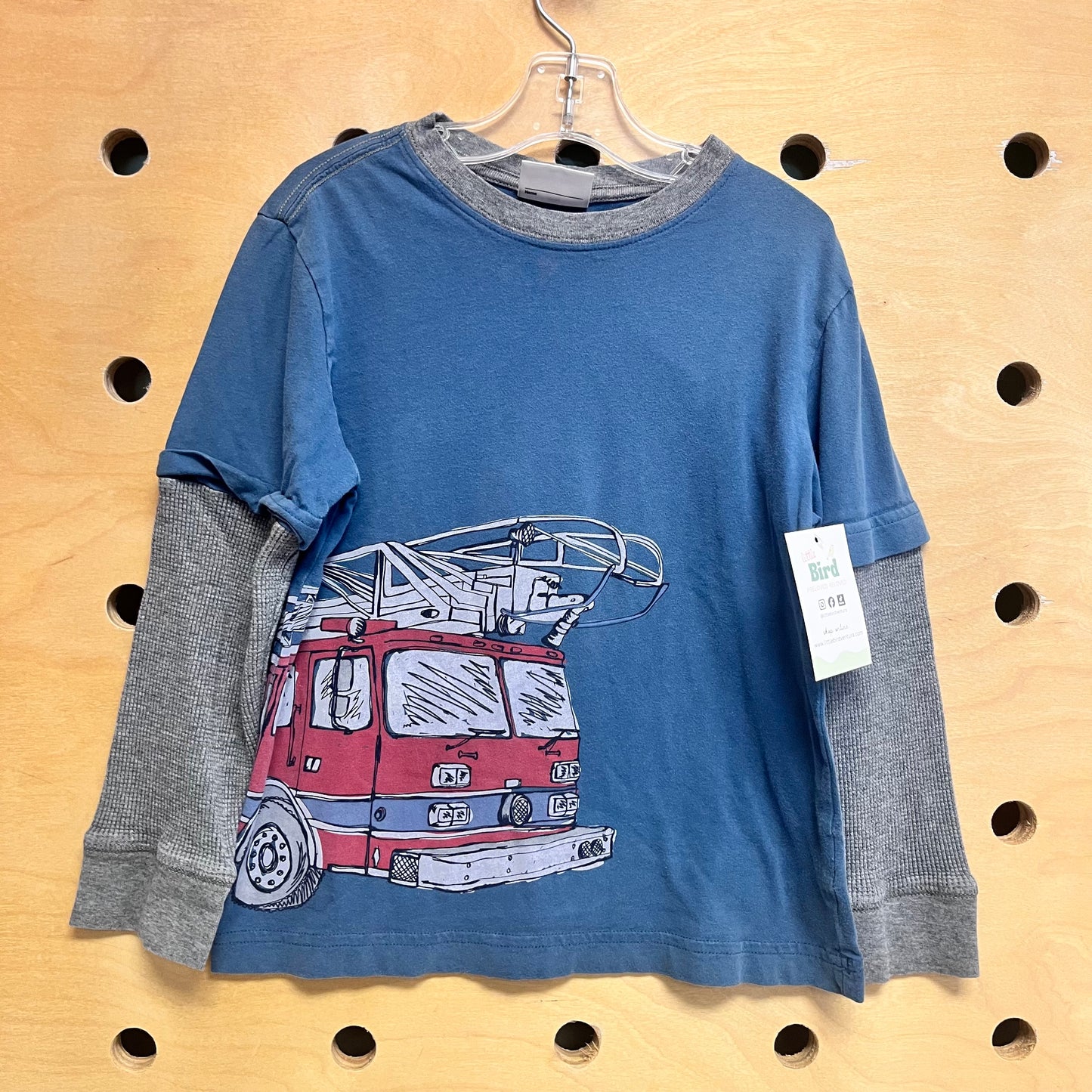 Blue Firetruck Waffle Sleeve LS
