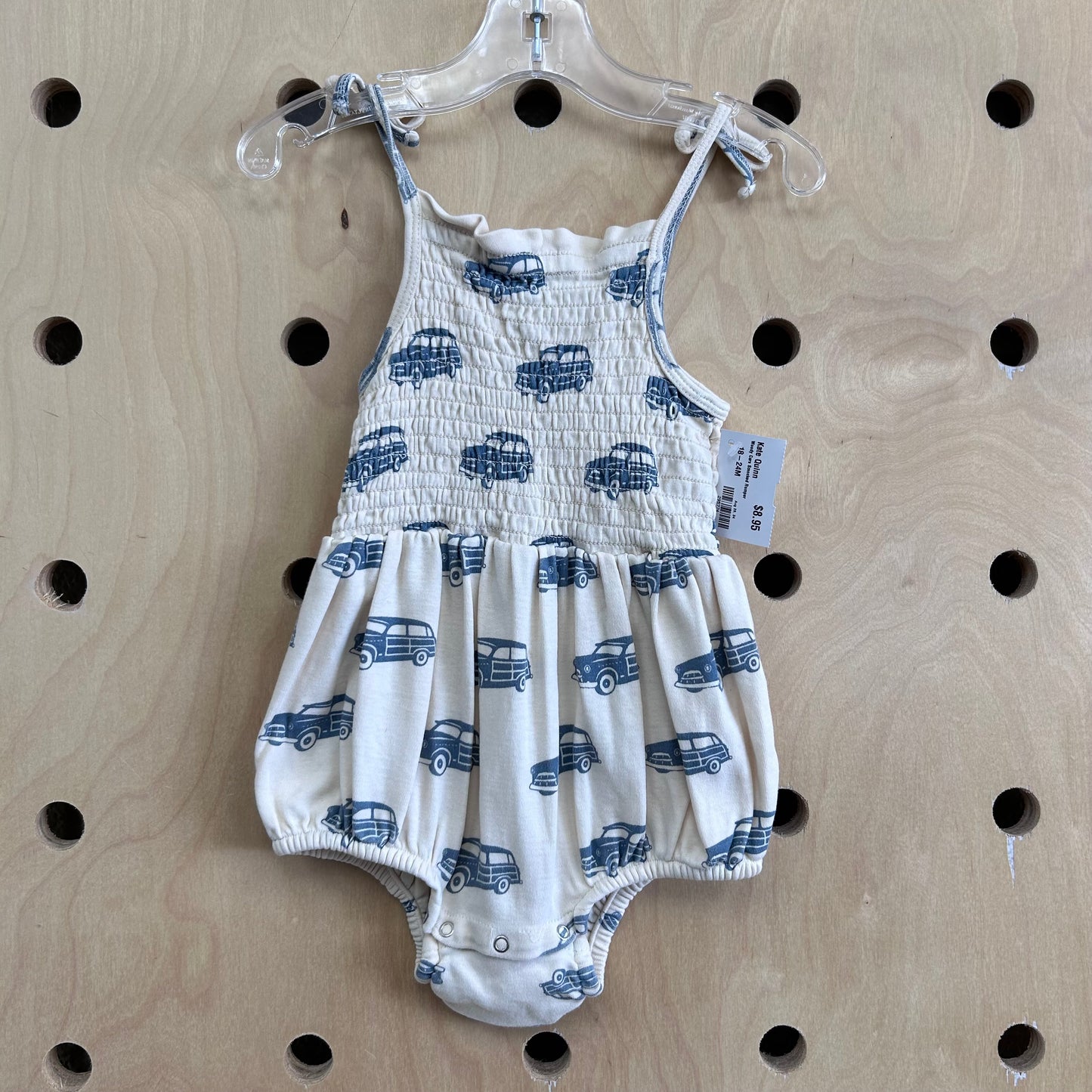 Woody Cars Smocked Romper