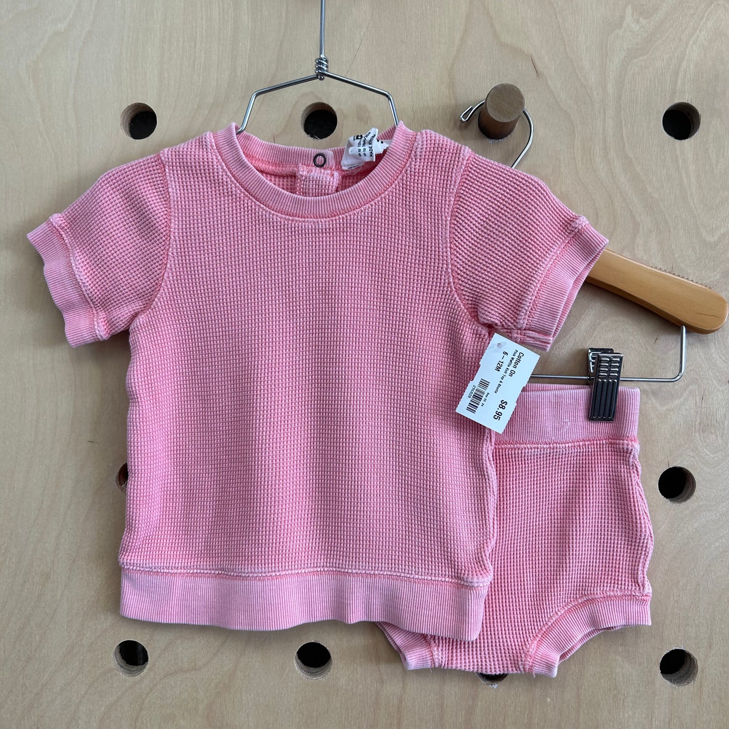 Pink Waffle Knit Top & Shorts