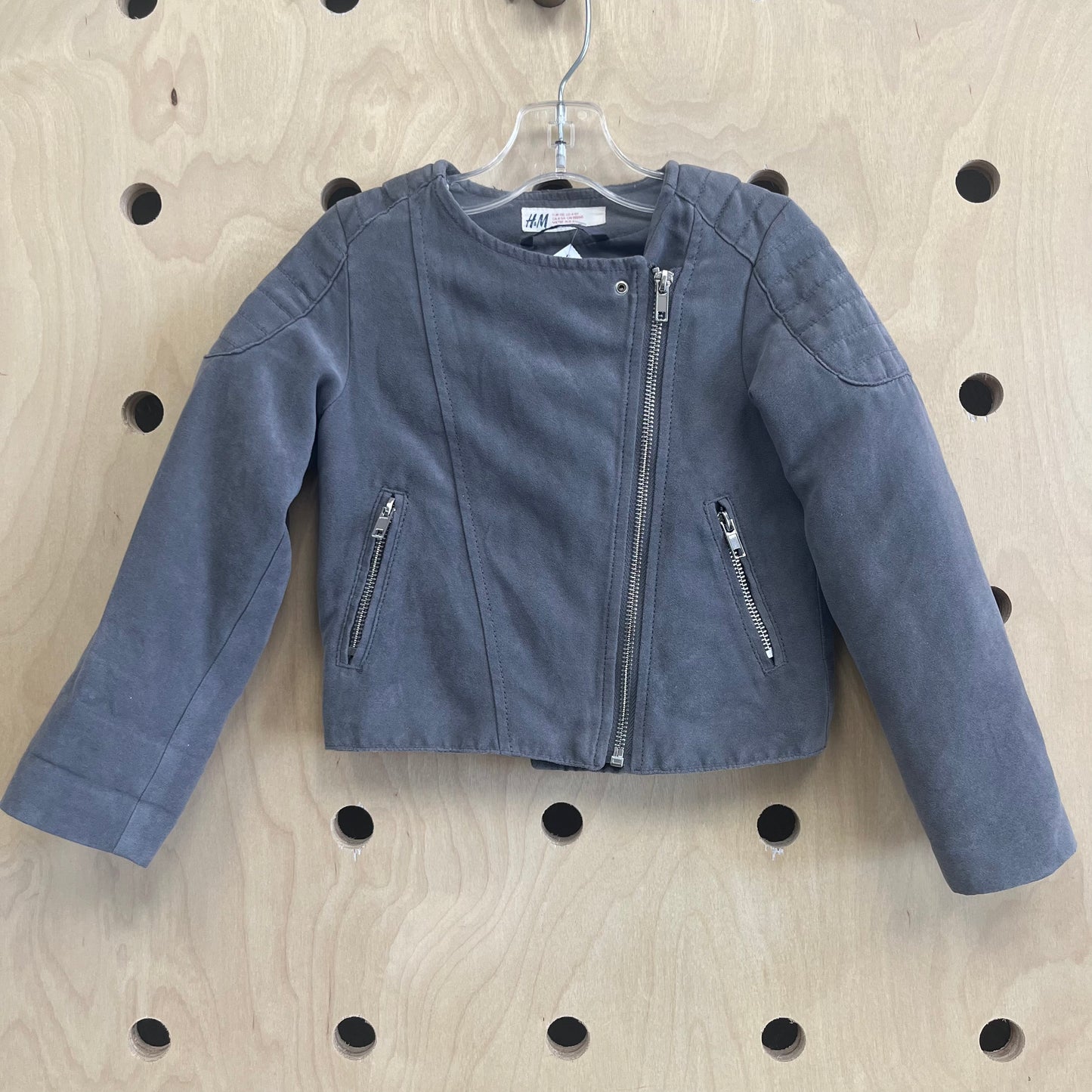Grey Faux Suede Jacket