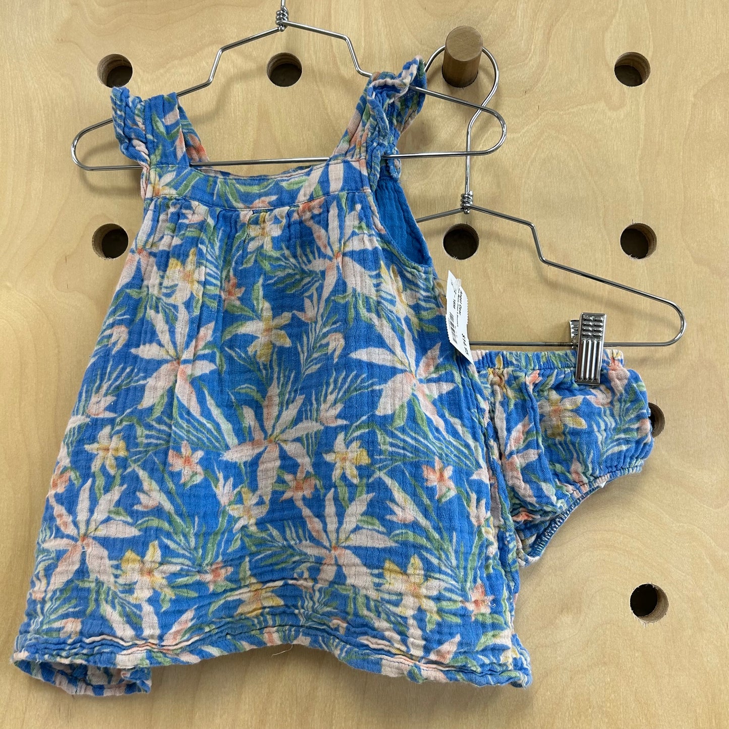 Blue Muslin Dress & Bloomers
