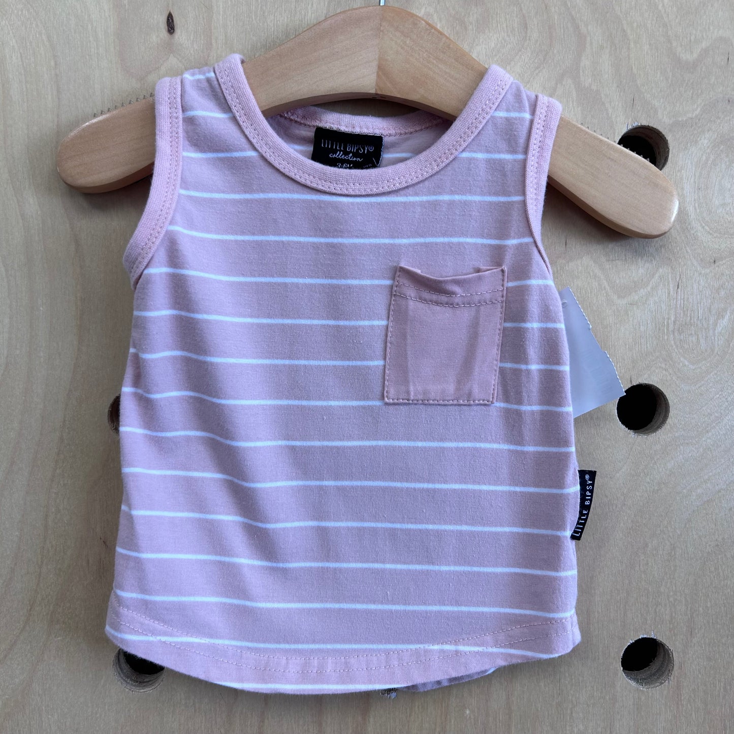 Pink Striped Pocket Tank