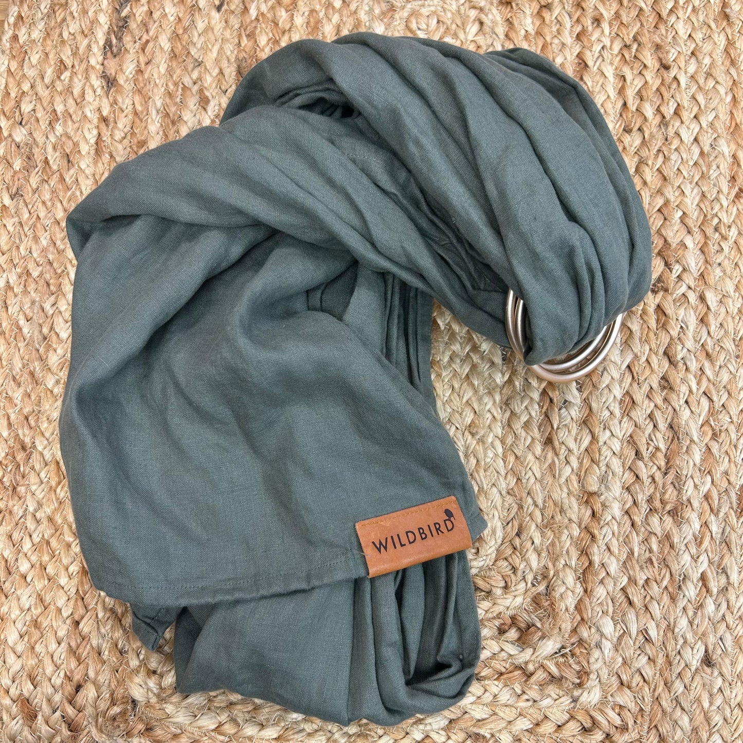 Green Linen Ring Sling