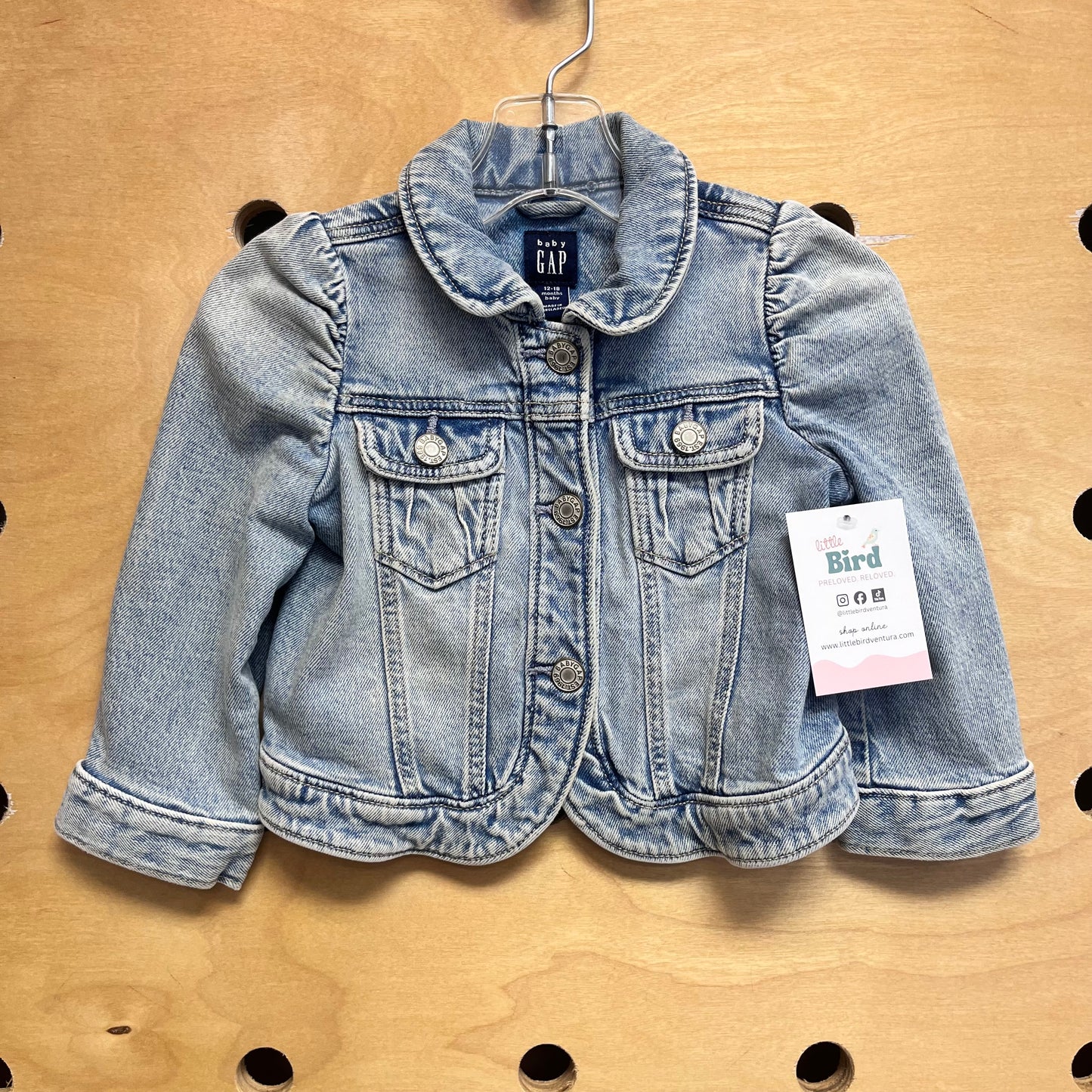 Light Wash Denim Snap Jacket