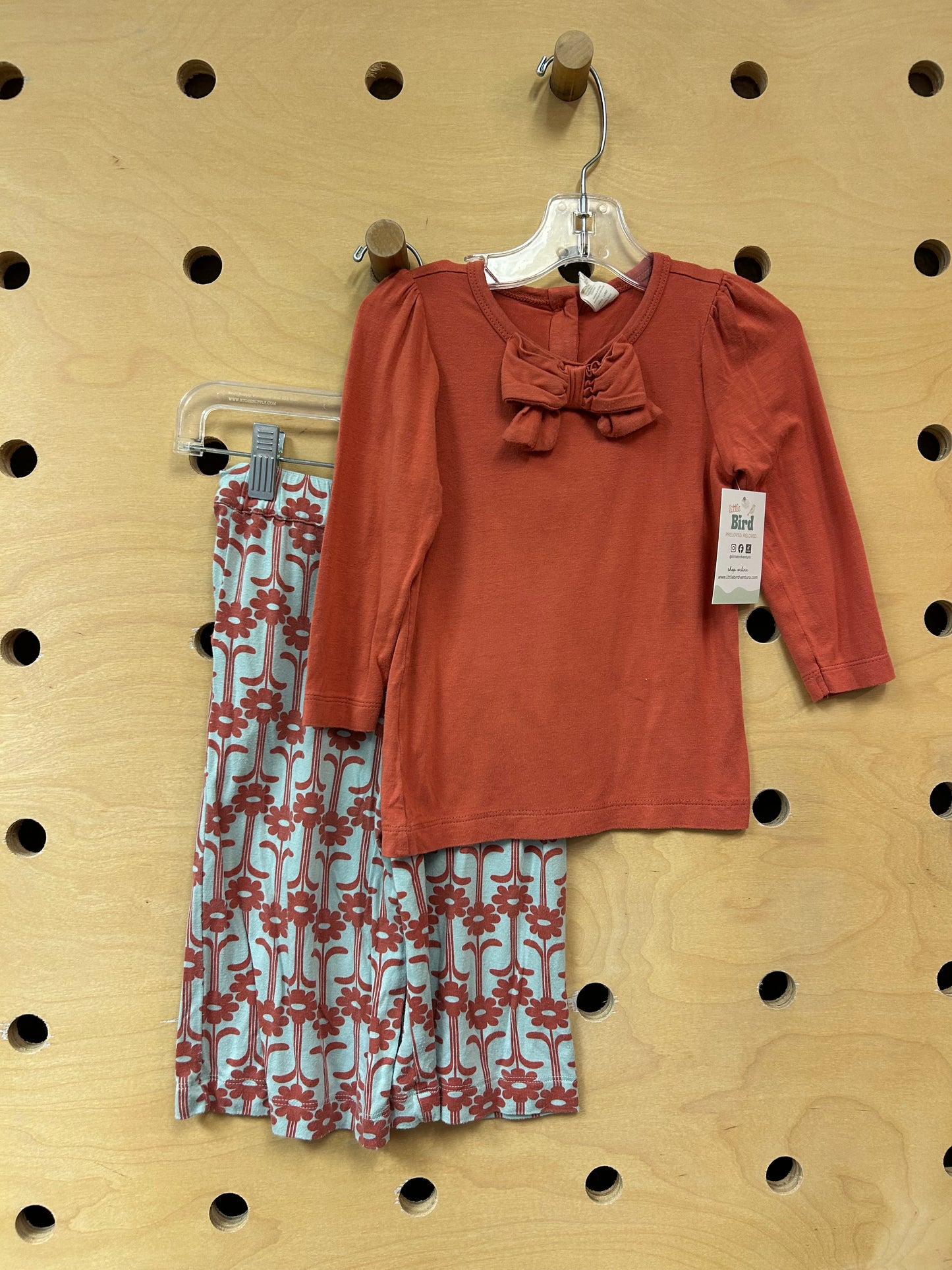 Blue & Brick Floral Bamboo Outfit