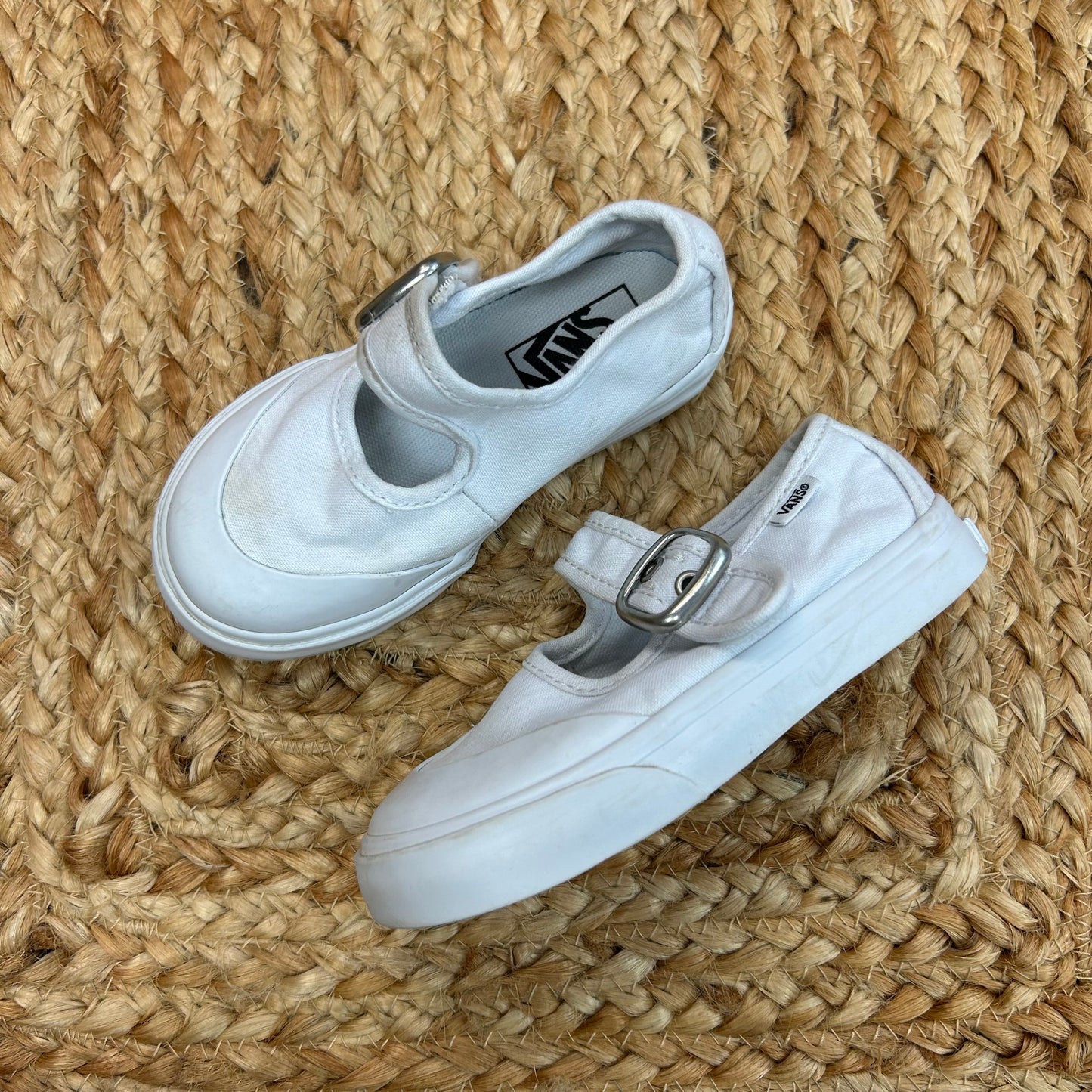 White Velcro Buckle Sneakers