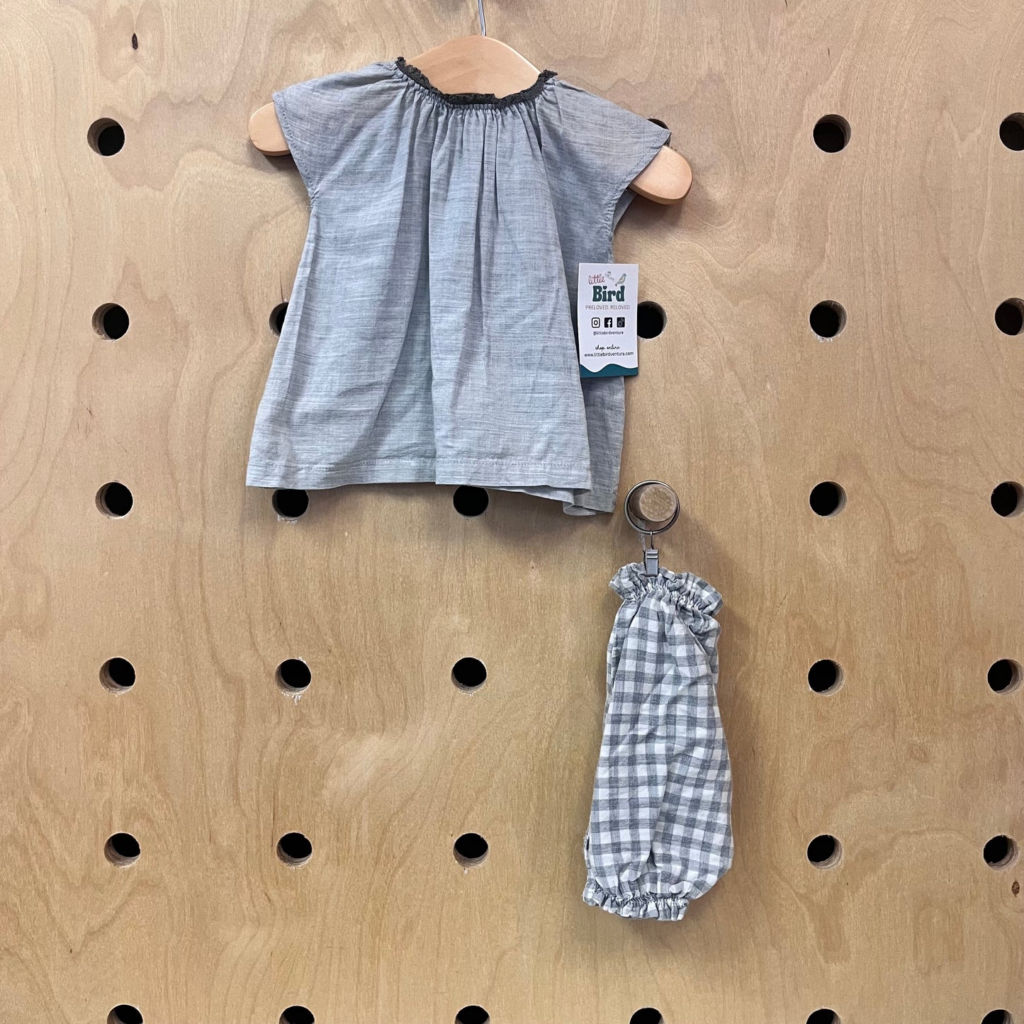 Grey Cotton Top & Shorts