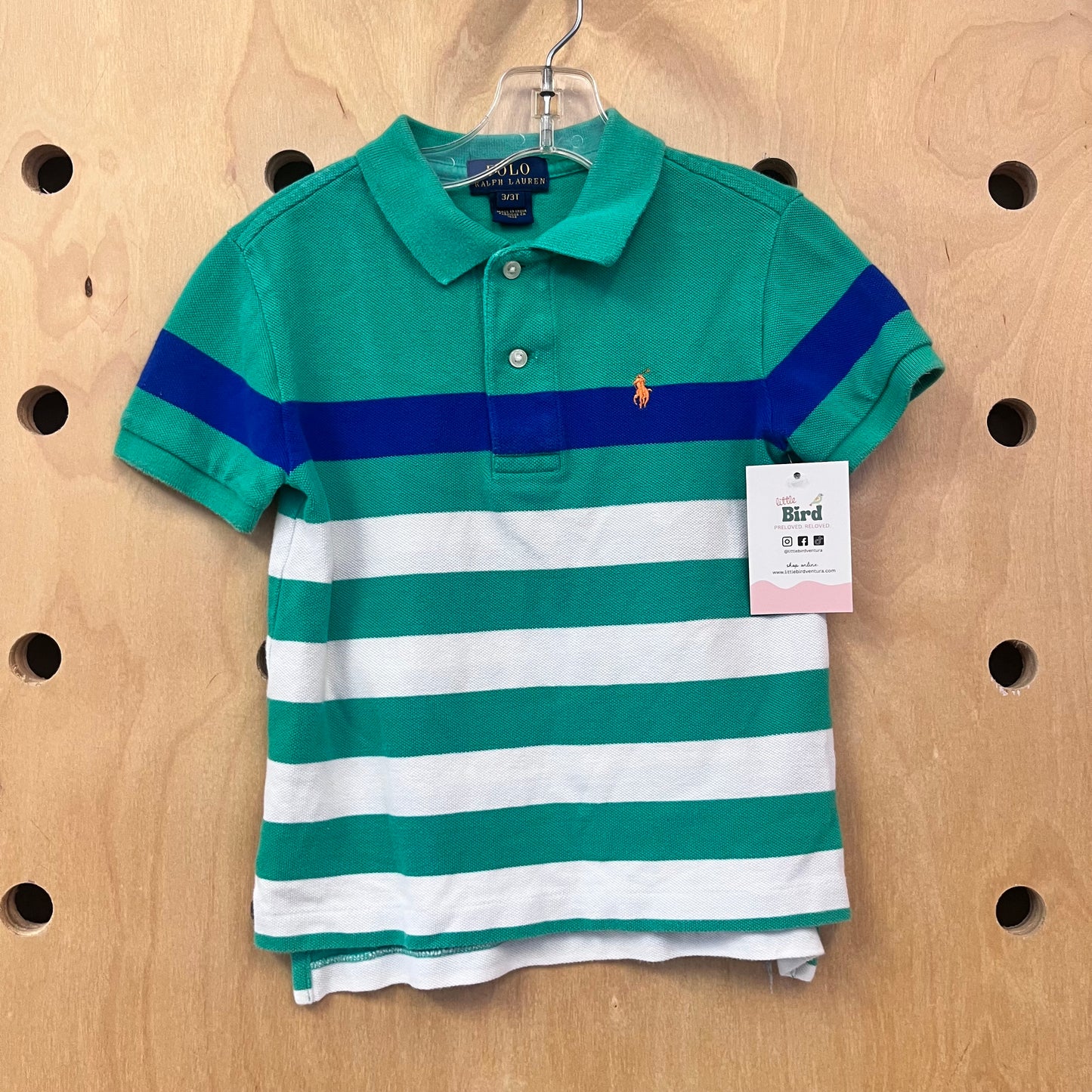 Green Striped Polo