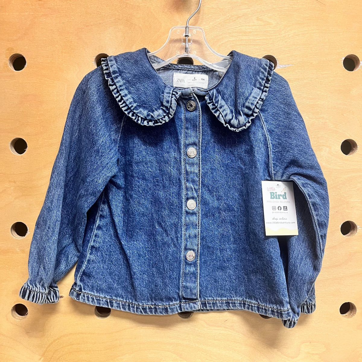 Denim Snap Button Collared Shirt