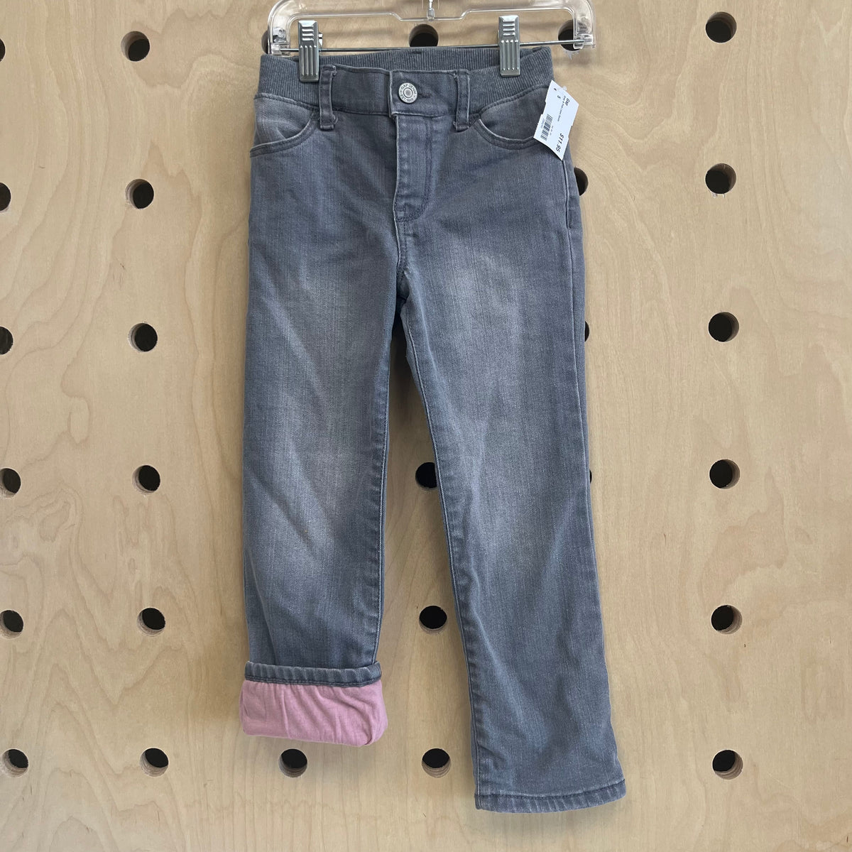 Grey & Pink Lined Denim