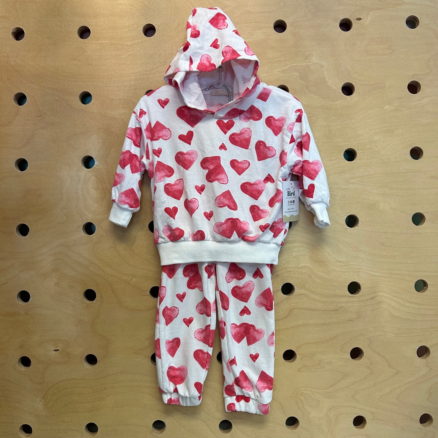 Watercolor Hearts Hoodie Outfit