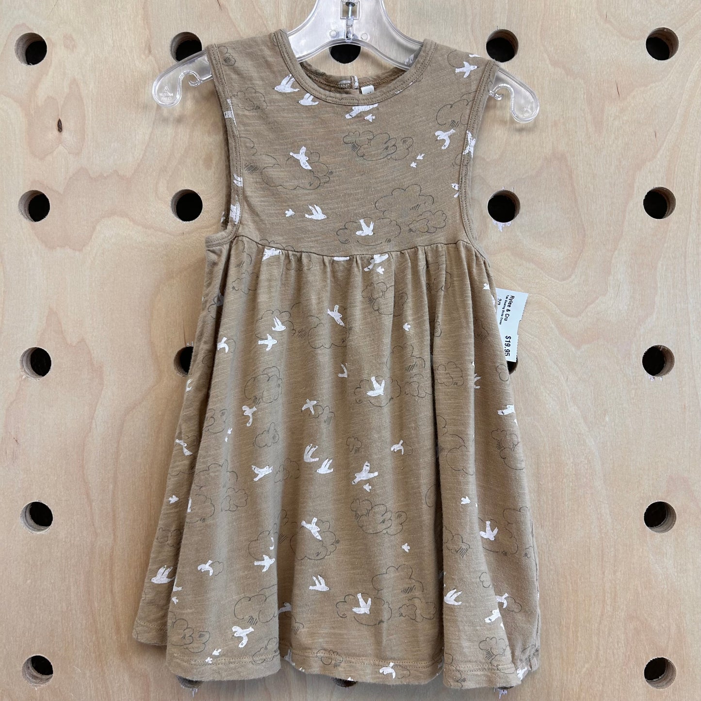 Tan Soaring Birds Dress