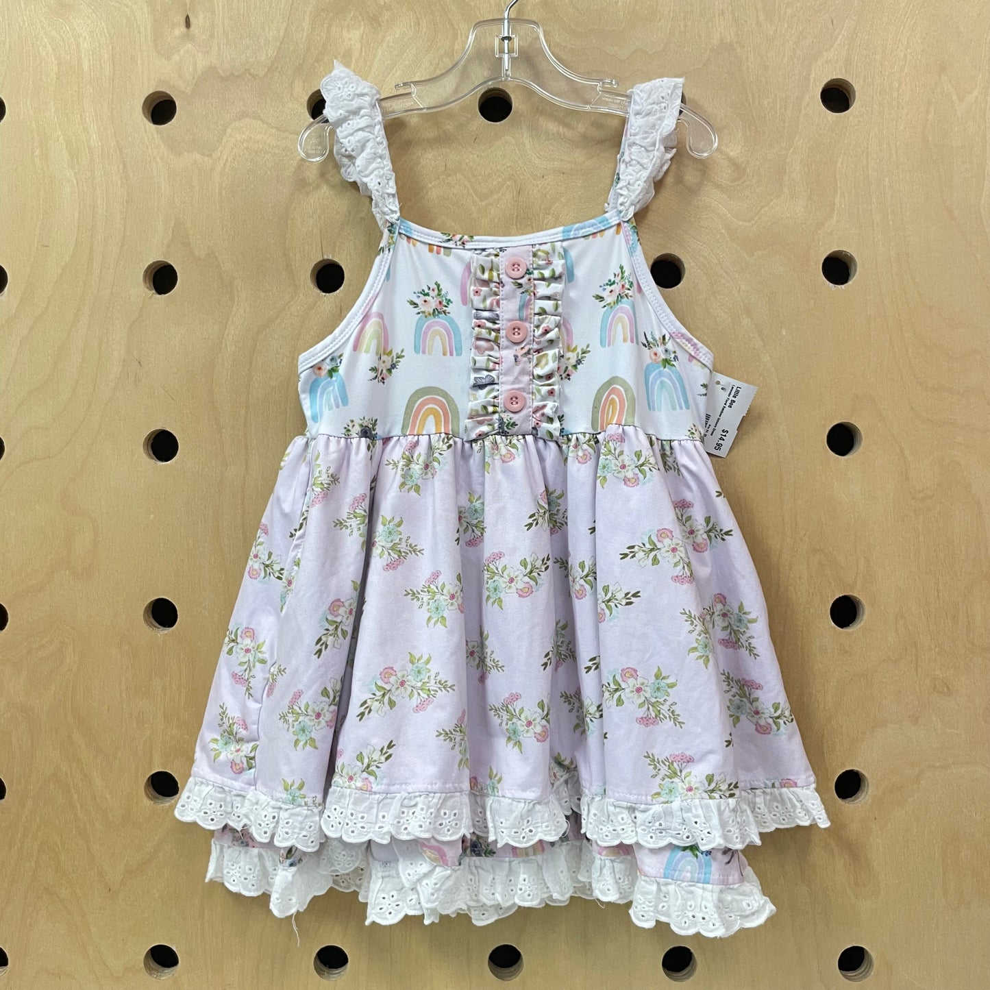 Lavender Floral Rainbow Unicorn Dress
