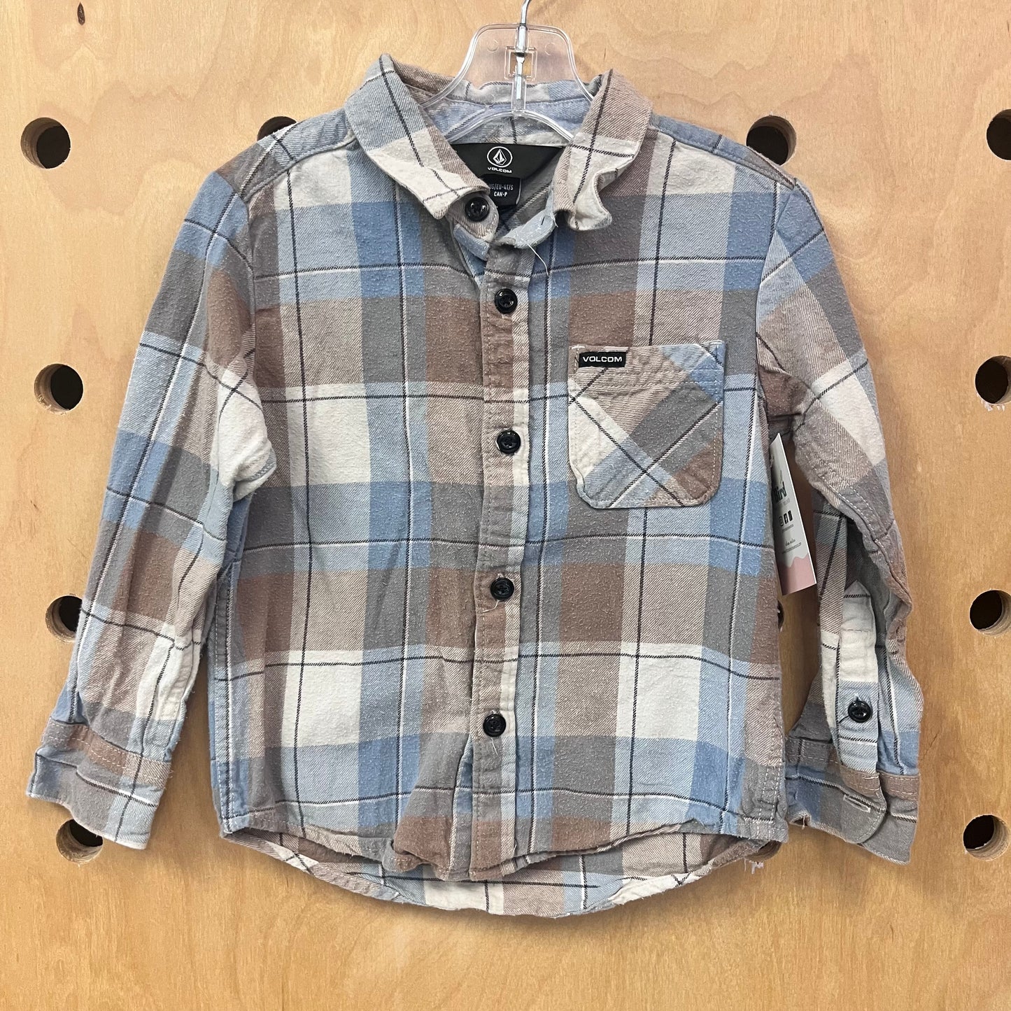 Tan + Blue Plaid Flannel
