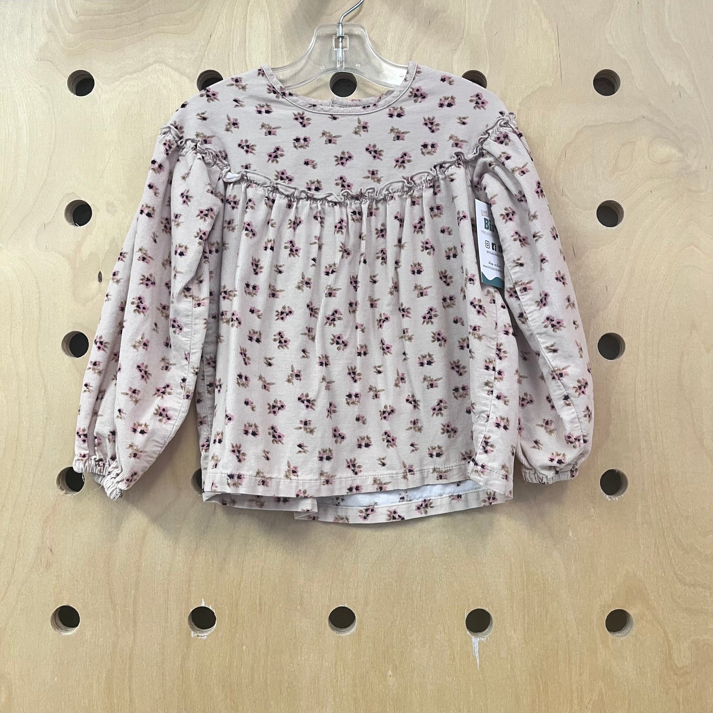 Soft Pink Floral Cord Top
