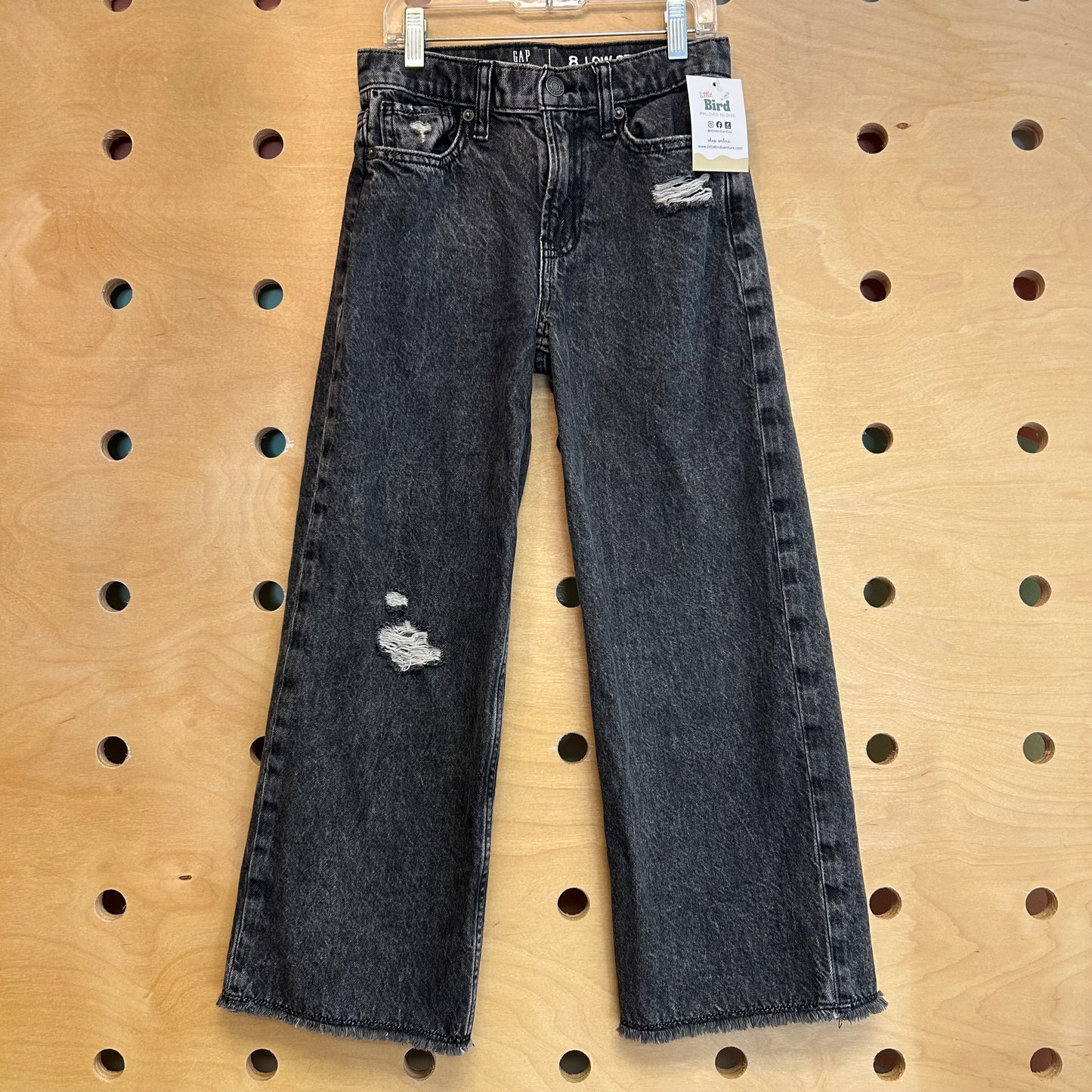 Grey Distressed Low Stride Denim