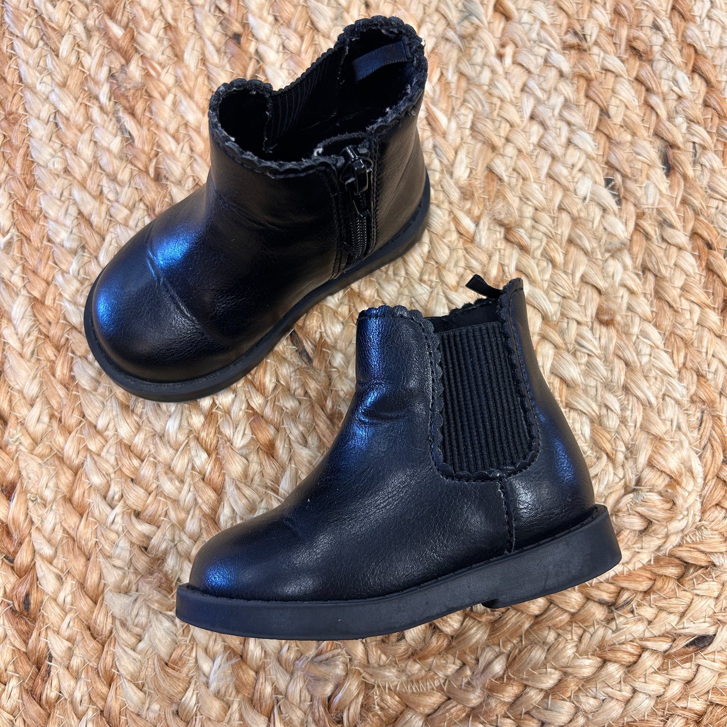 Black Faux Chelsea Boots